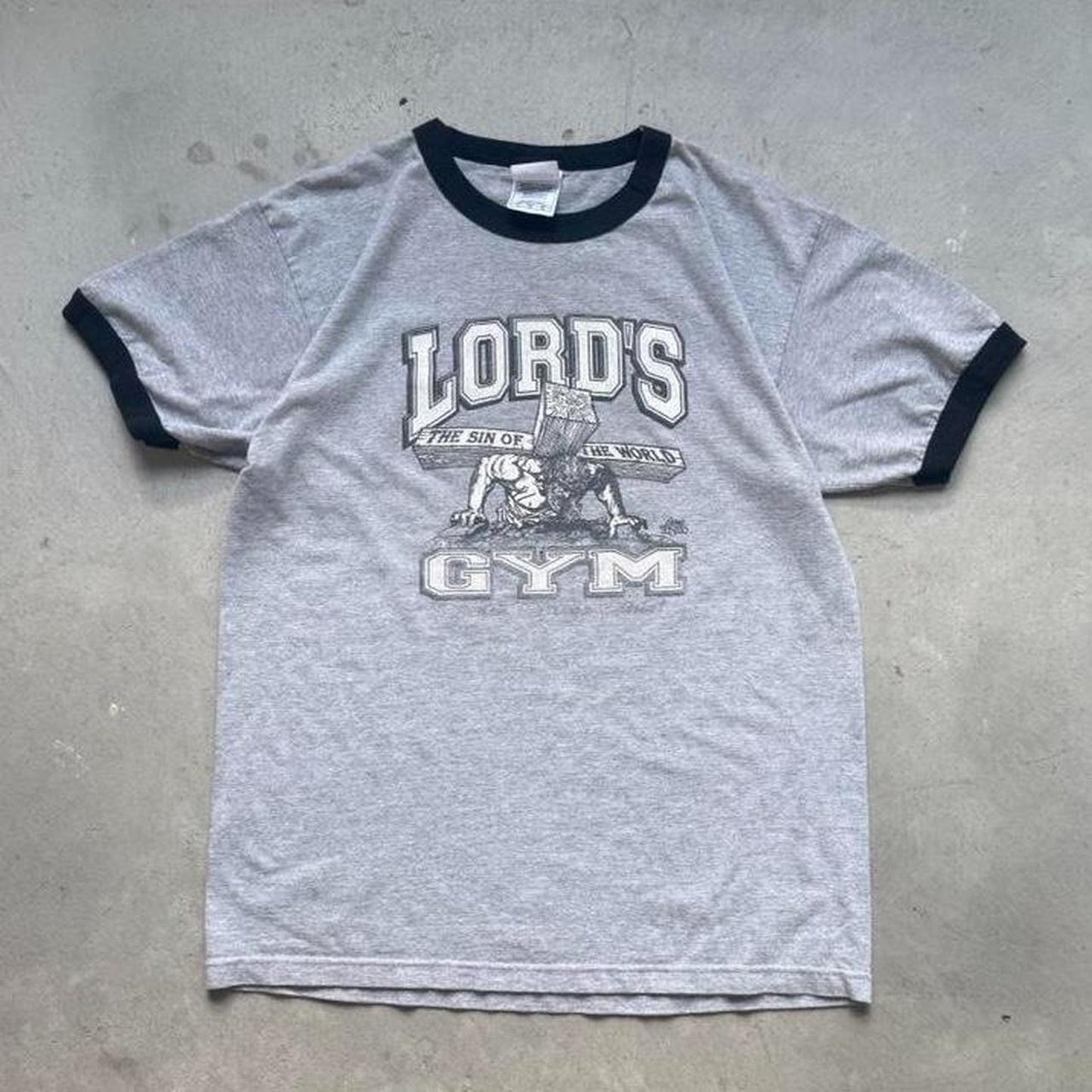 Vintage Lords Gym His Pain Your Gain Jesus T-Shirt - Large