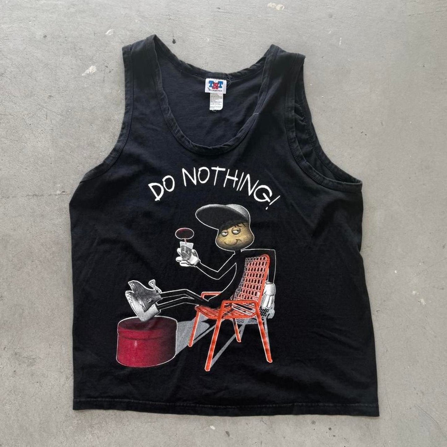 Vintage 90s Do Nothing Cartoon Tank Top - Large