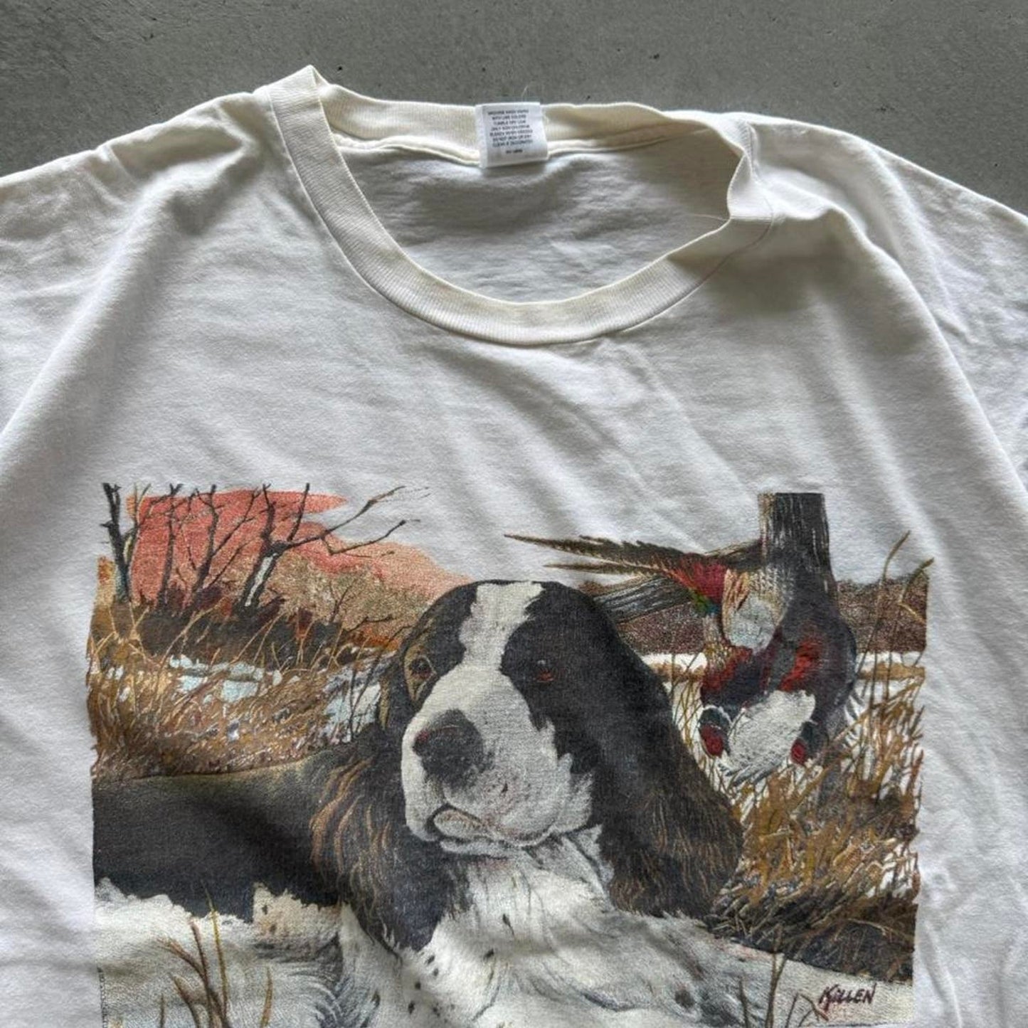 Vintage 90s Lee Hunting Dog Animal T-Shirt - X-Large