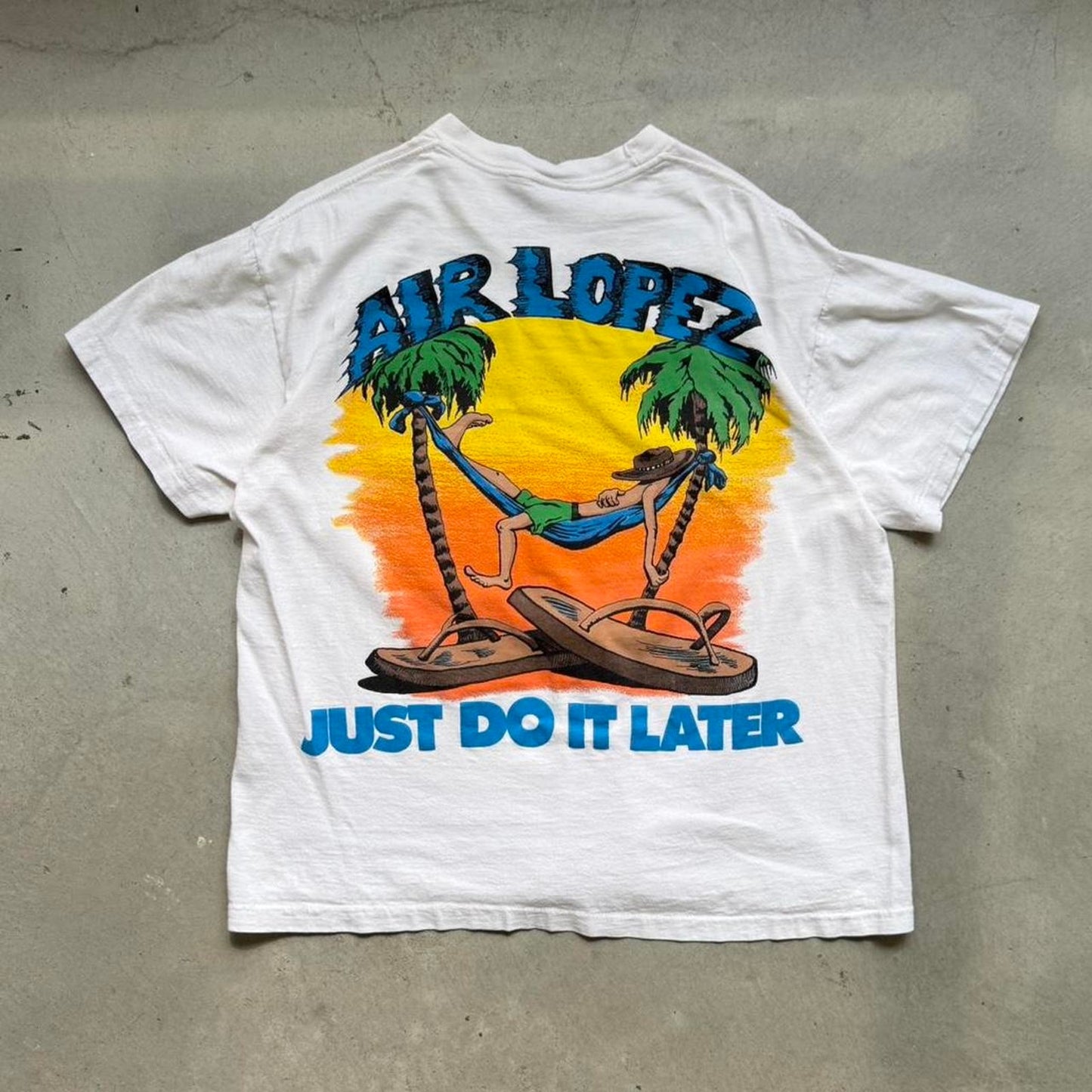 Vintage 90s Air Lopez Just Do it Later Nike Parody T-Shirt - X-Large
