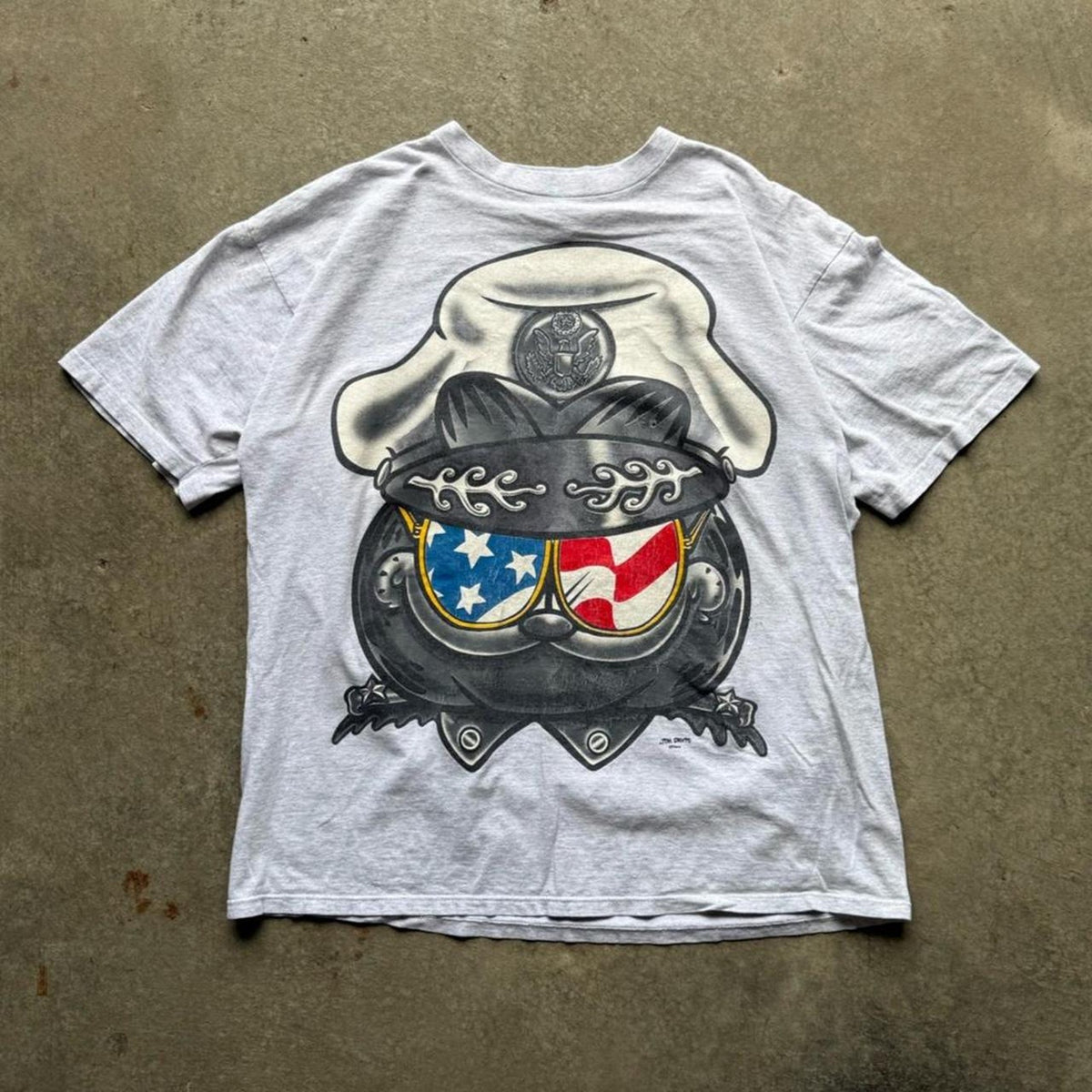 Vintage 90s Garfield General Cartoon USA T-Shirt - X-Large