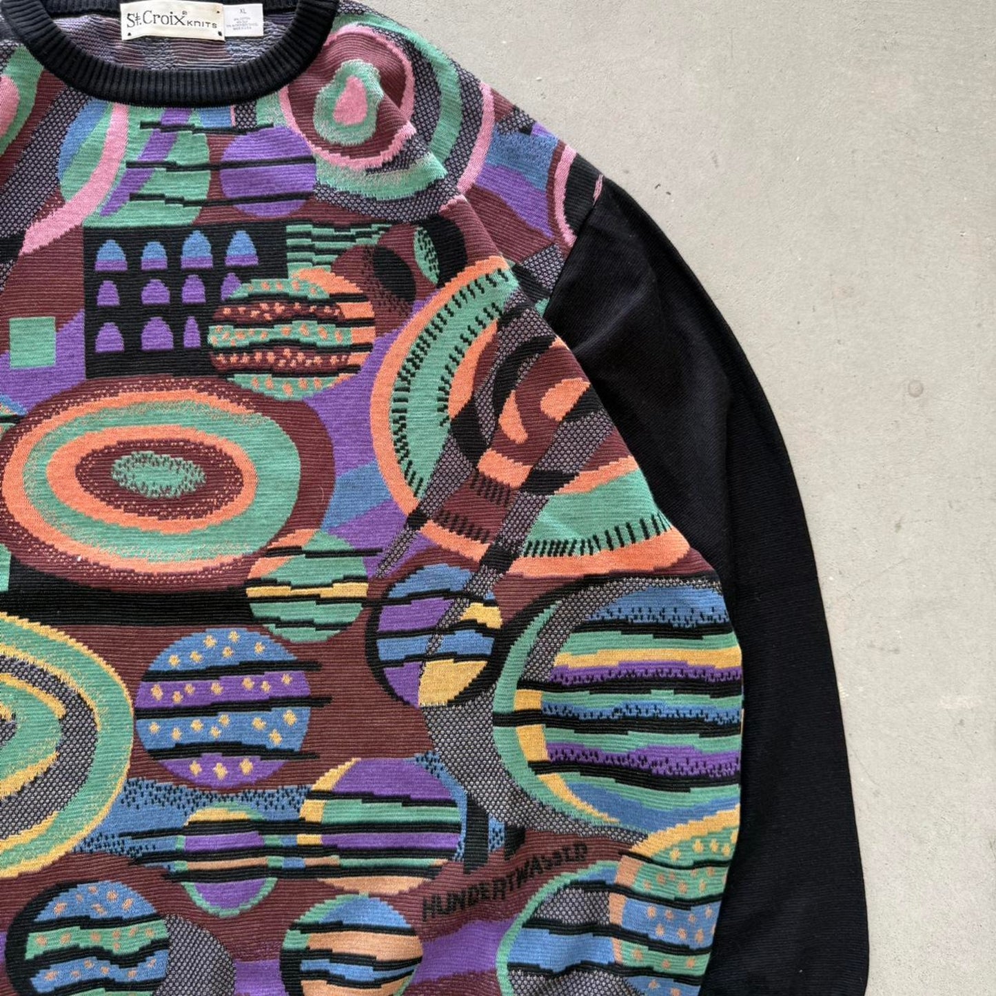 Vintage 90s St Croix Knits Funky Pattern Sweater - X-Large