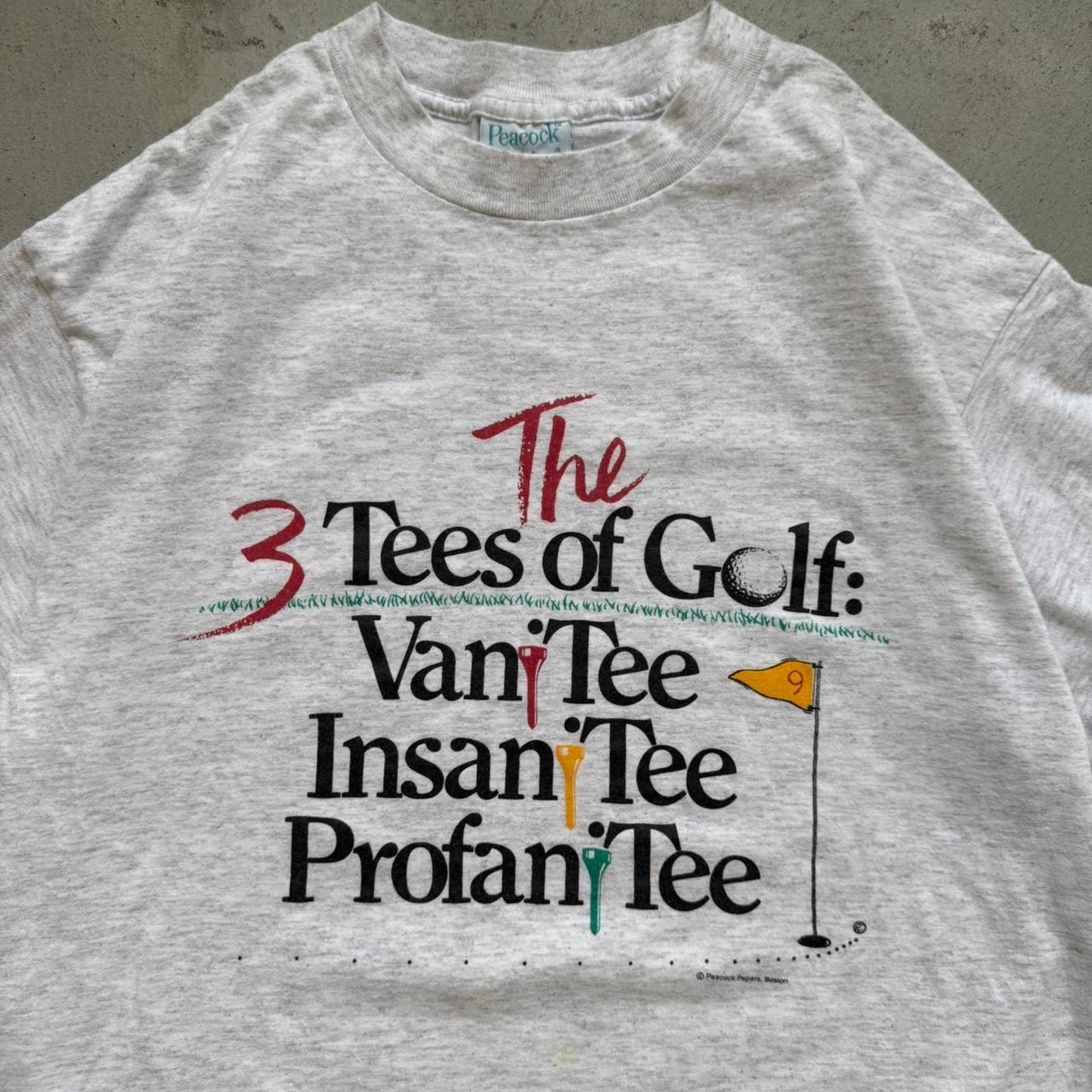 Vintage 90s The 3 Tees of Golf Text Humor T-Shirt - Large