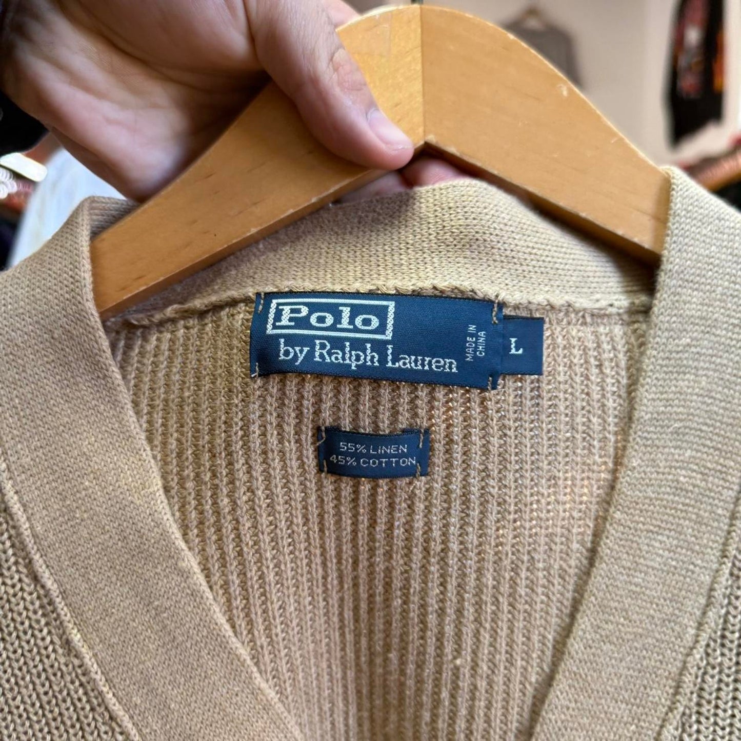 Vintage 90s Polo Ralph Lauren Tri Pocket Cardigan - Large