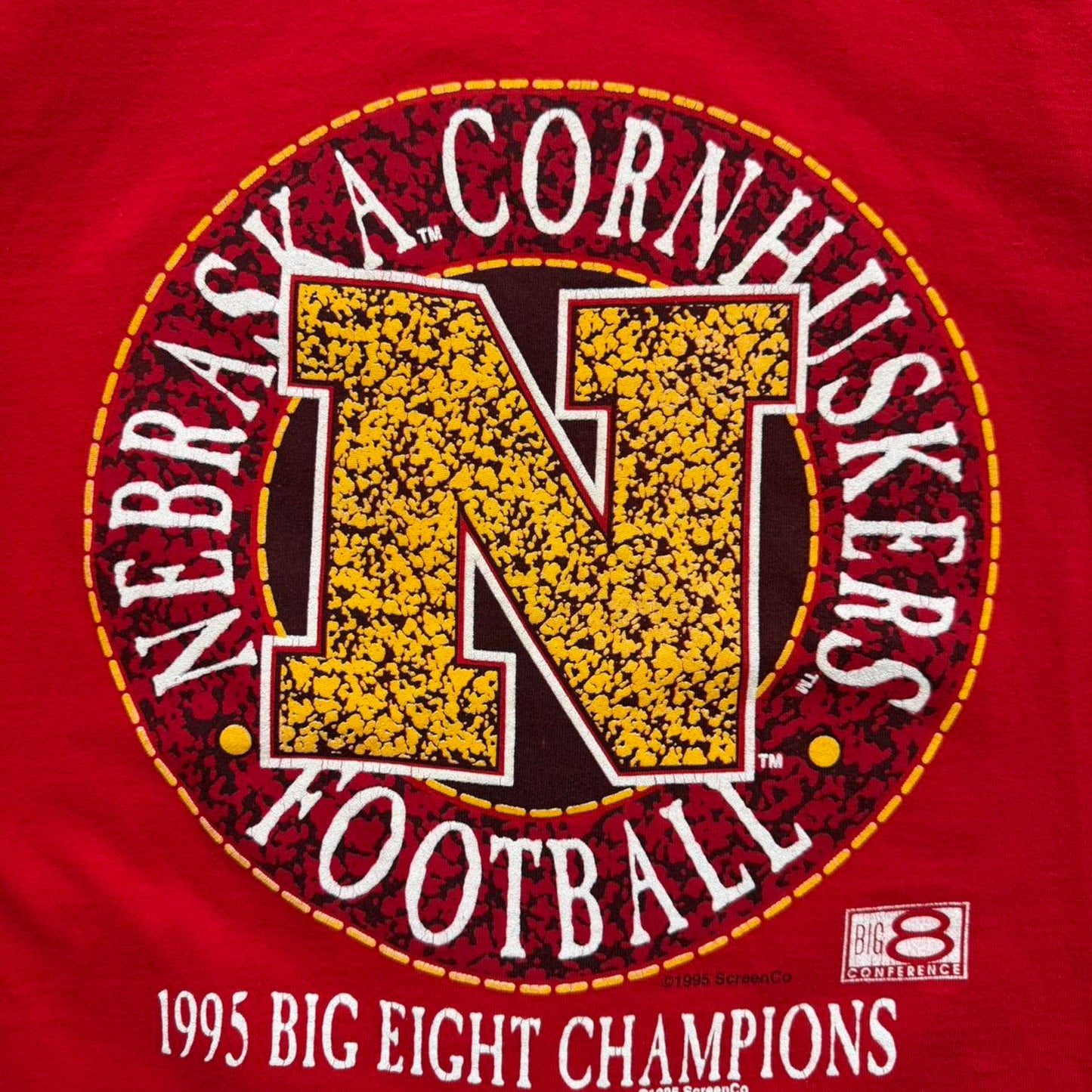Vintage 1995 Nebraska Huskers Big Right Champions T-Shirt - Large