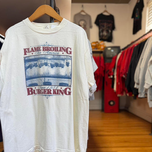 Vintage 90s Burger King Flame Broiling Burgers T-Shirt - X-Large