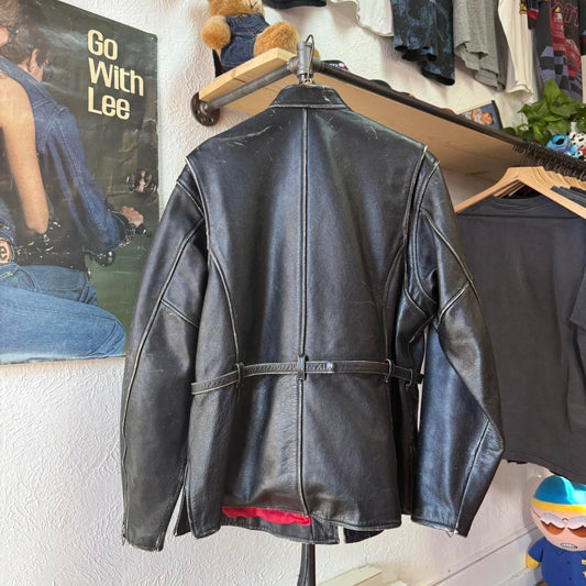 Vintage 90s Harley Davidson Biker Motorcycle Leather Jacket - Large