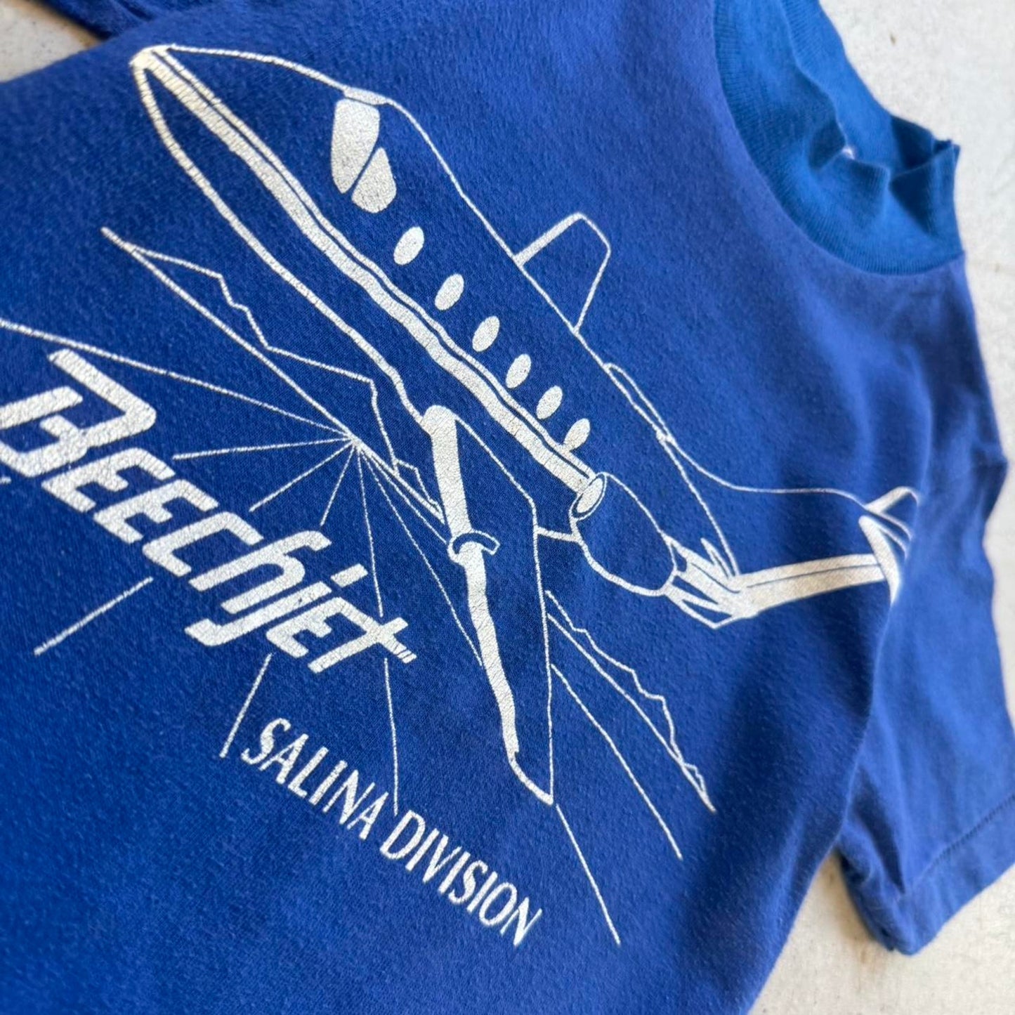 Vintage 90s Beechjet Airplane Plane T-Shirt - Kids Medium