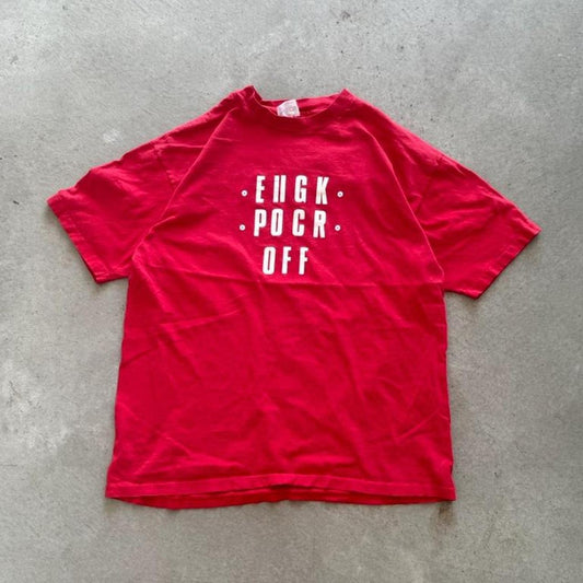 Vintage 80s F*ck Off Russian Letter Humor T-Shirt - X-Large