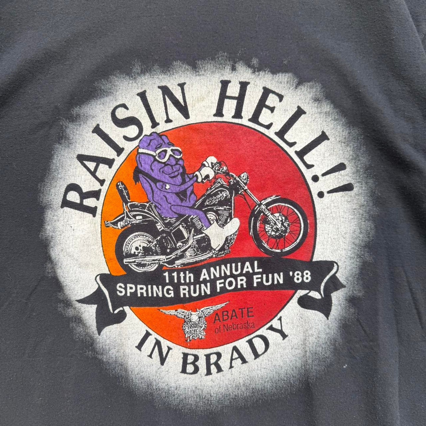 Vintage 1988 Raisin Hell Motorcycle Biker T-Shirt - Large