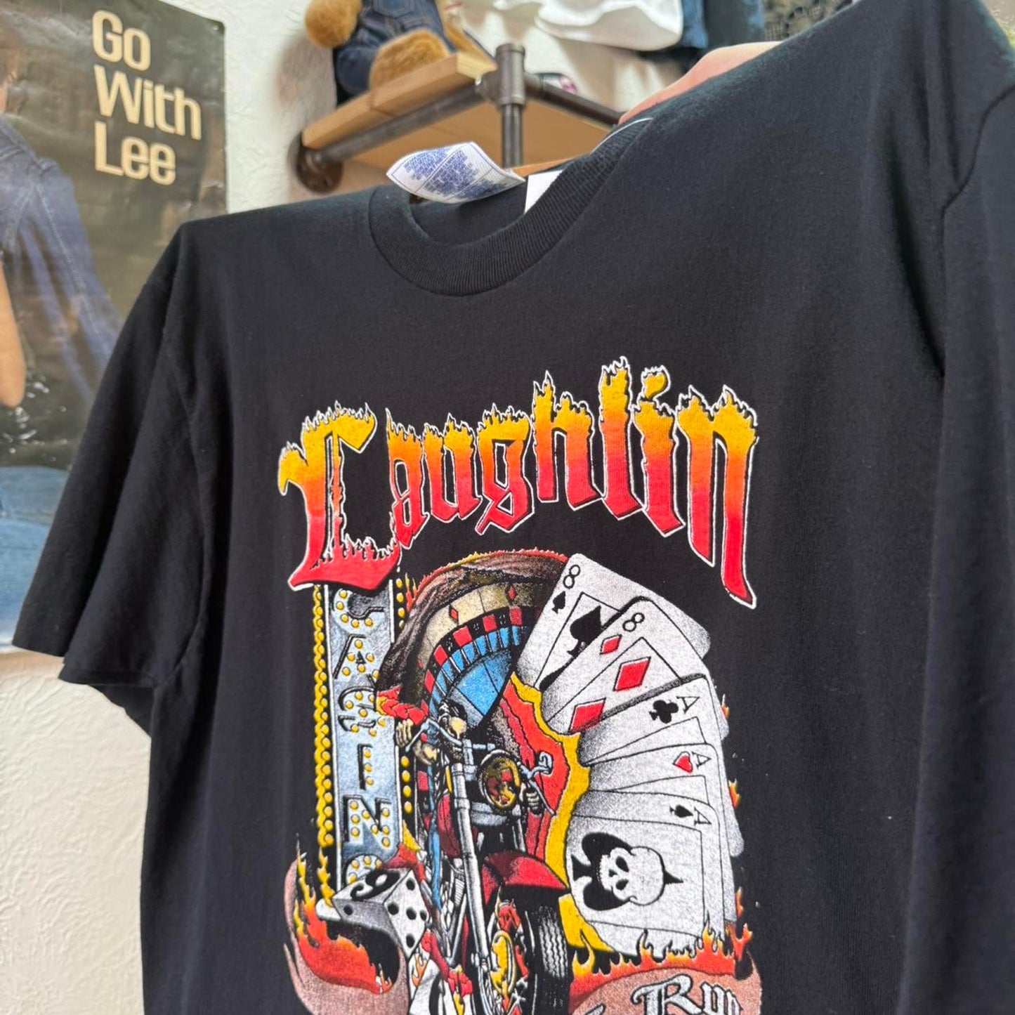 Vintage 90s Laughlin Spring Run Biker Motorcycle T-Shirt - Large