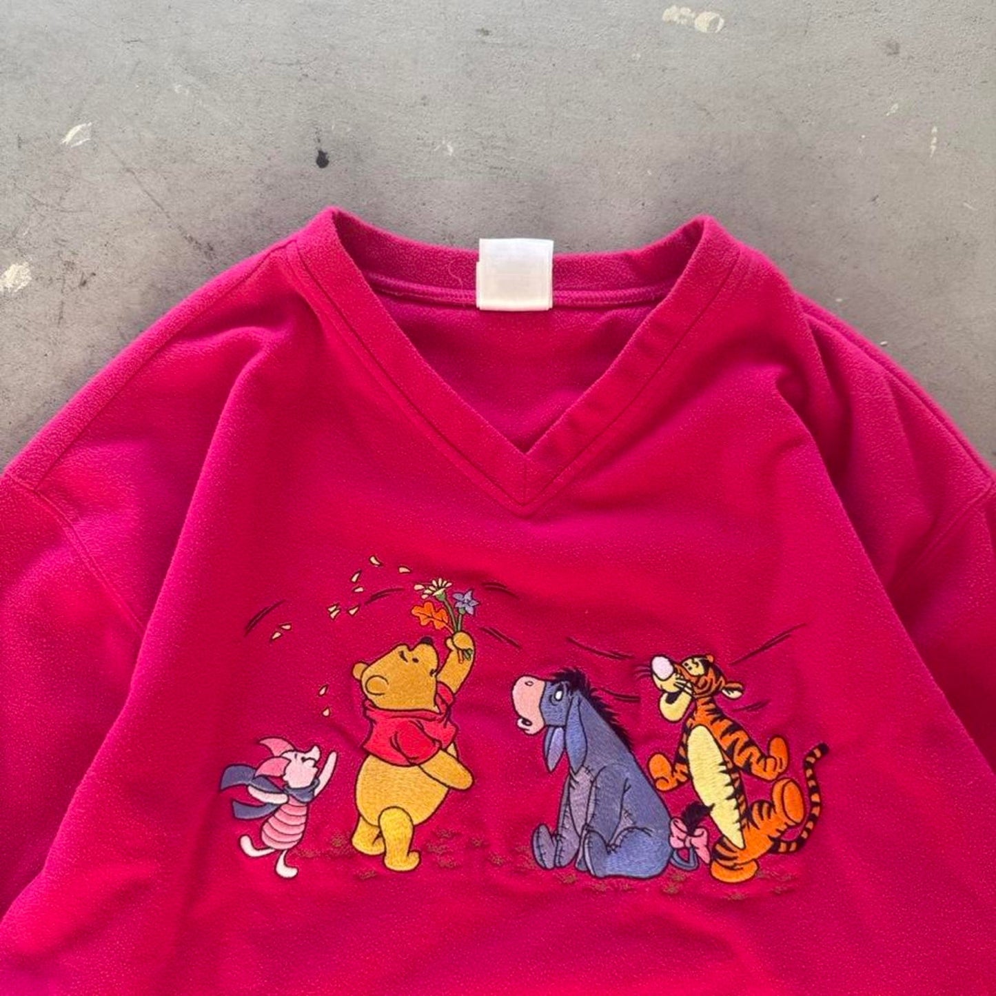 Vintage 90s Disney Winnie the Pooh Fleece Pullover Crewneck - Medium