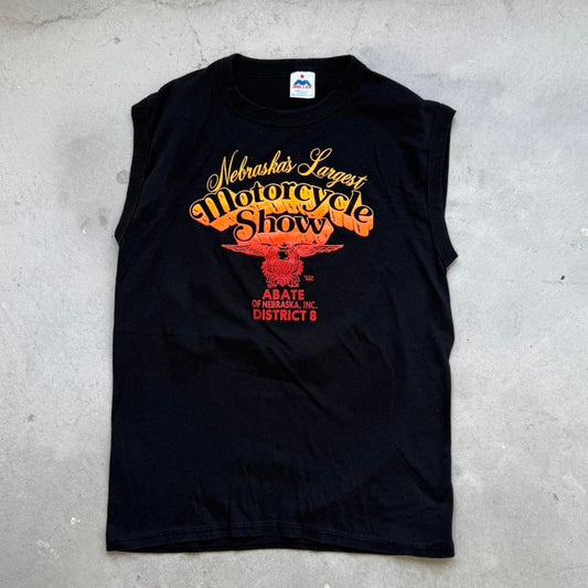 Vintage 1990 Nebraska Largest Motorcycle Show Biker Cutoff - X-Large