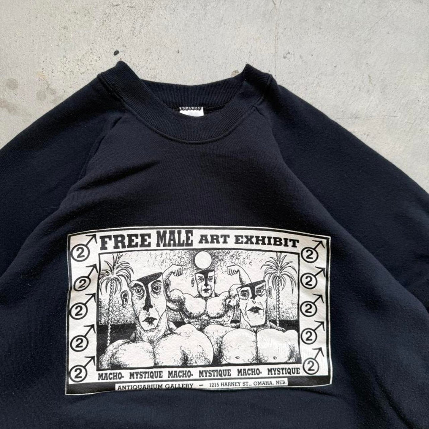 Vintage 90s Free Male Art Exhibit Macho Mystique Crewneck - X-Large