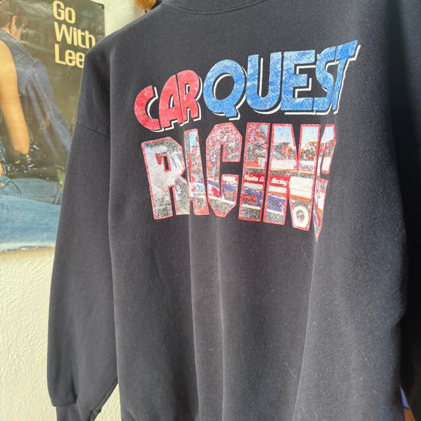 Vintage 90s Car Quest Racing Parts Crewneck - XX-Large