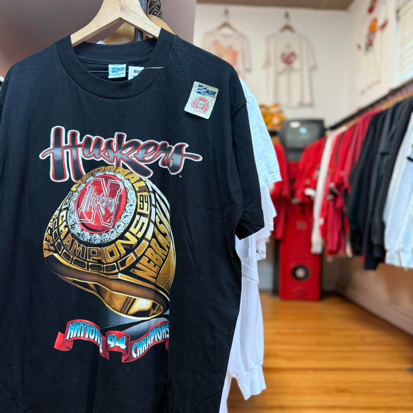 Vintage 90s Nebraska National Championship Ring T-Shirt - Large