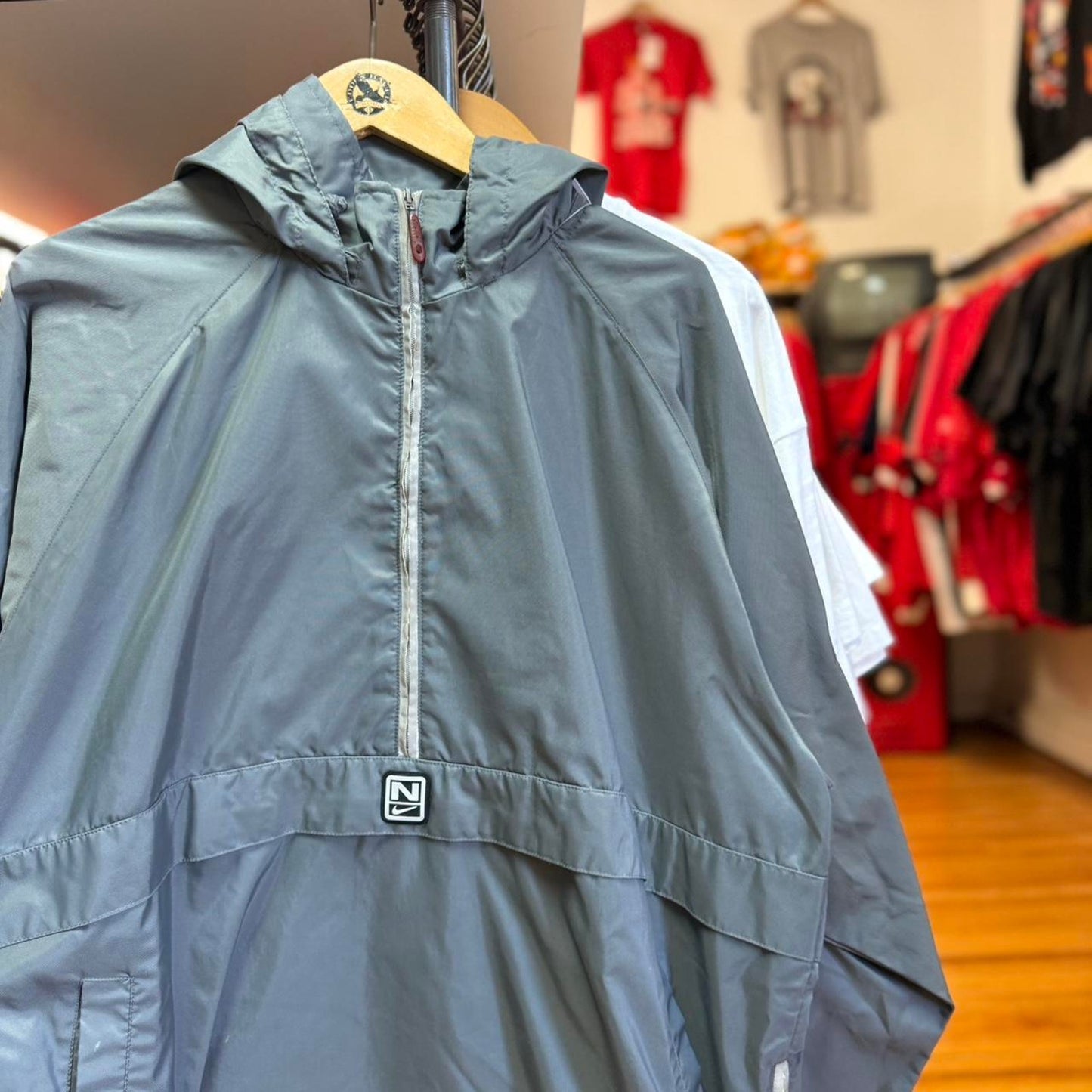 Vintage 90s Nike Center Swoosh Windbreaker Jacket - Large