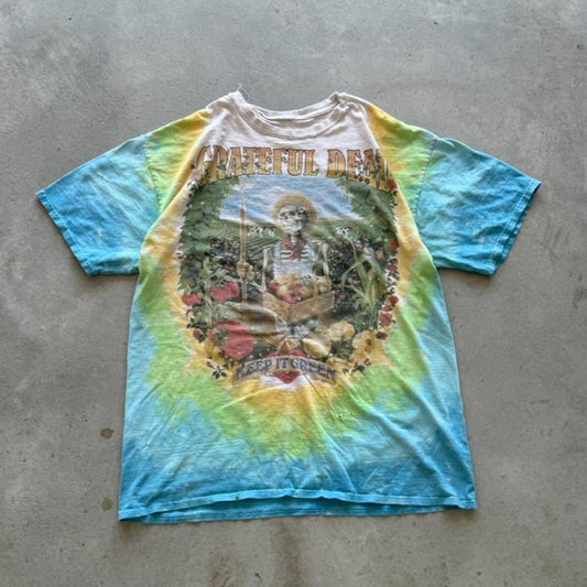 Vintage Grateful Dead Keep it Green Liquid Blue Band T-Shirt - X-Large
