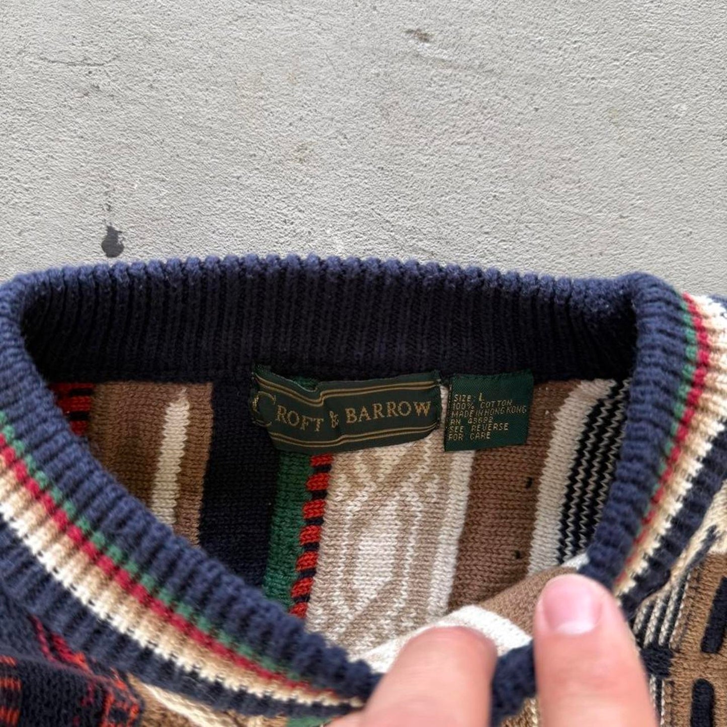 Vintage 90s Coogi Style 3D Knit Sweater - Large