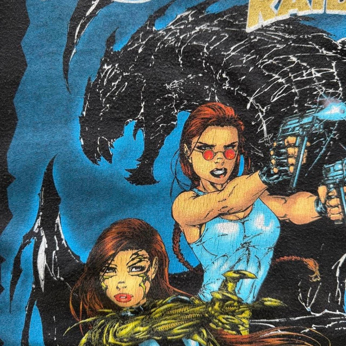 Vintage 90s Tomb Raider Witchblade Comic T-Shirt - X-Large