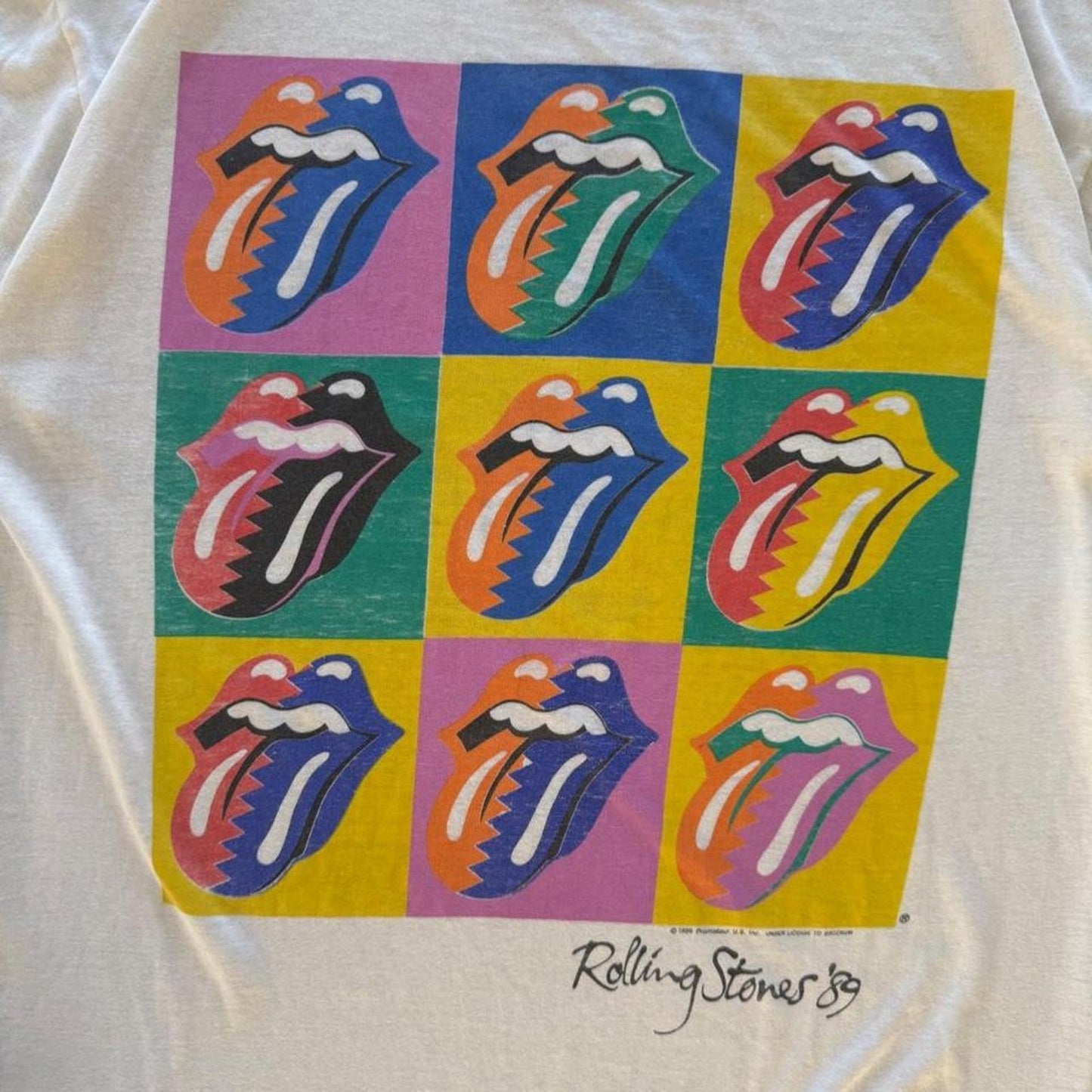 Vintage 1989 Rolling Stones Andy Warhol Art Band T-Shirt - X-Large