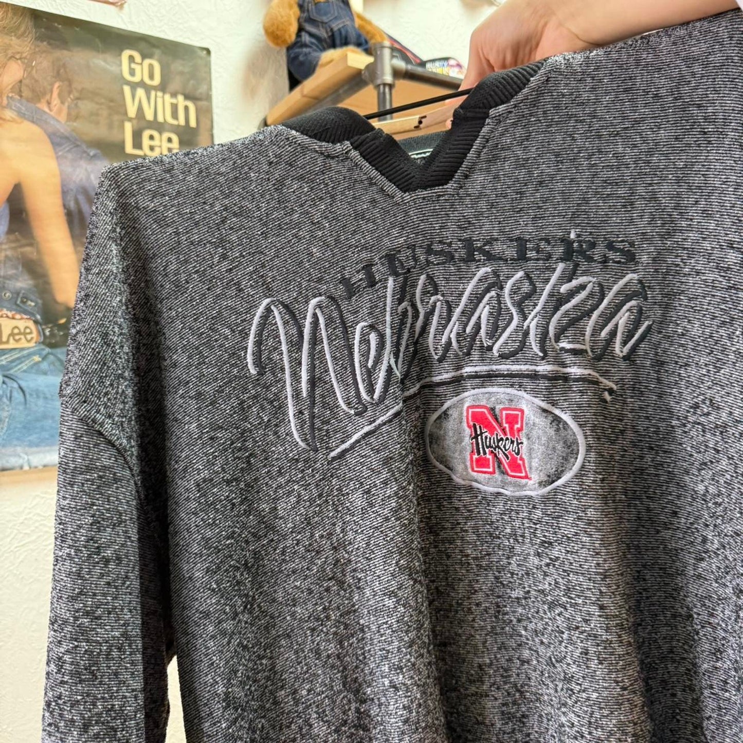 Vintage 90 Nebraska Huskers Embroidered Crewneck - XX-Large