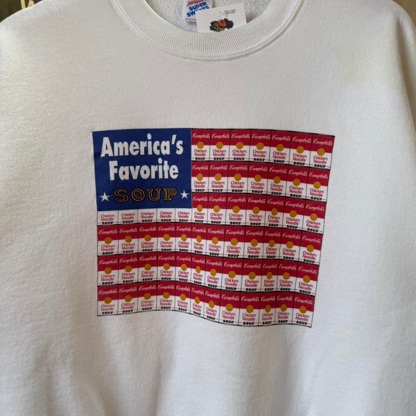 Vintage 90s Campbells Soup American Flag Crewneck  - X-Large