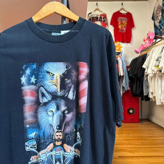 Vintage Y2K Sturgis Biker Motorcycle Eagle Wolf T-Shirt