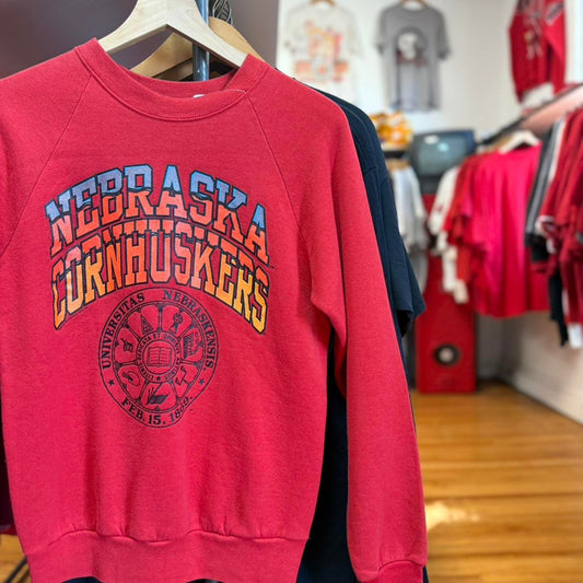 Vintage 90s Nebraska Huskers School Crest Crewneck