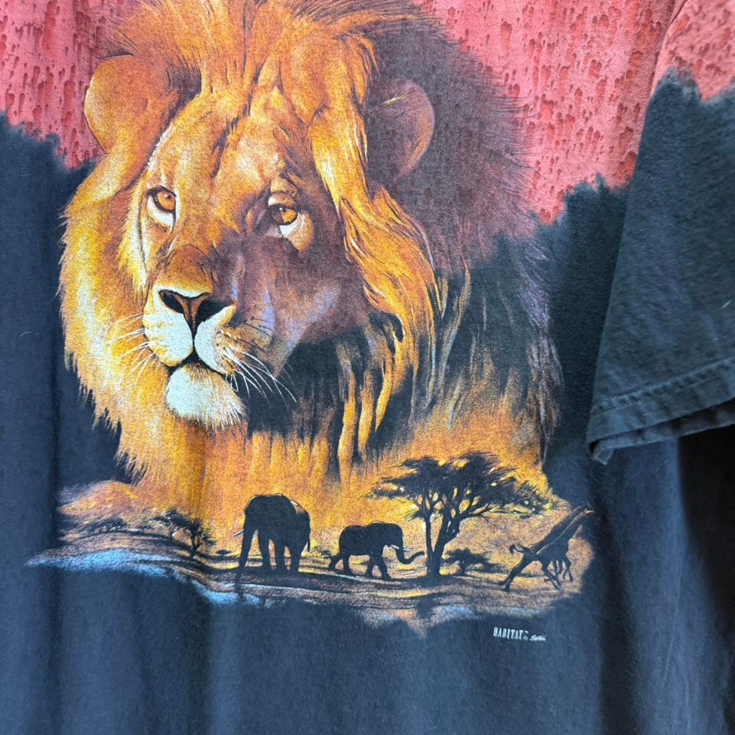 Vintage 90s Lion Tie Dye Animal T-Shirt