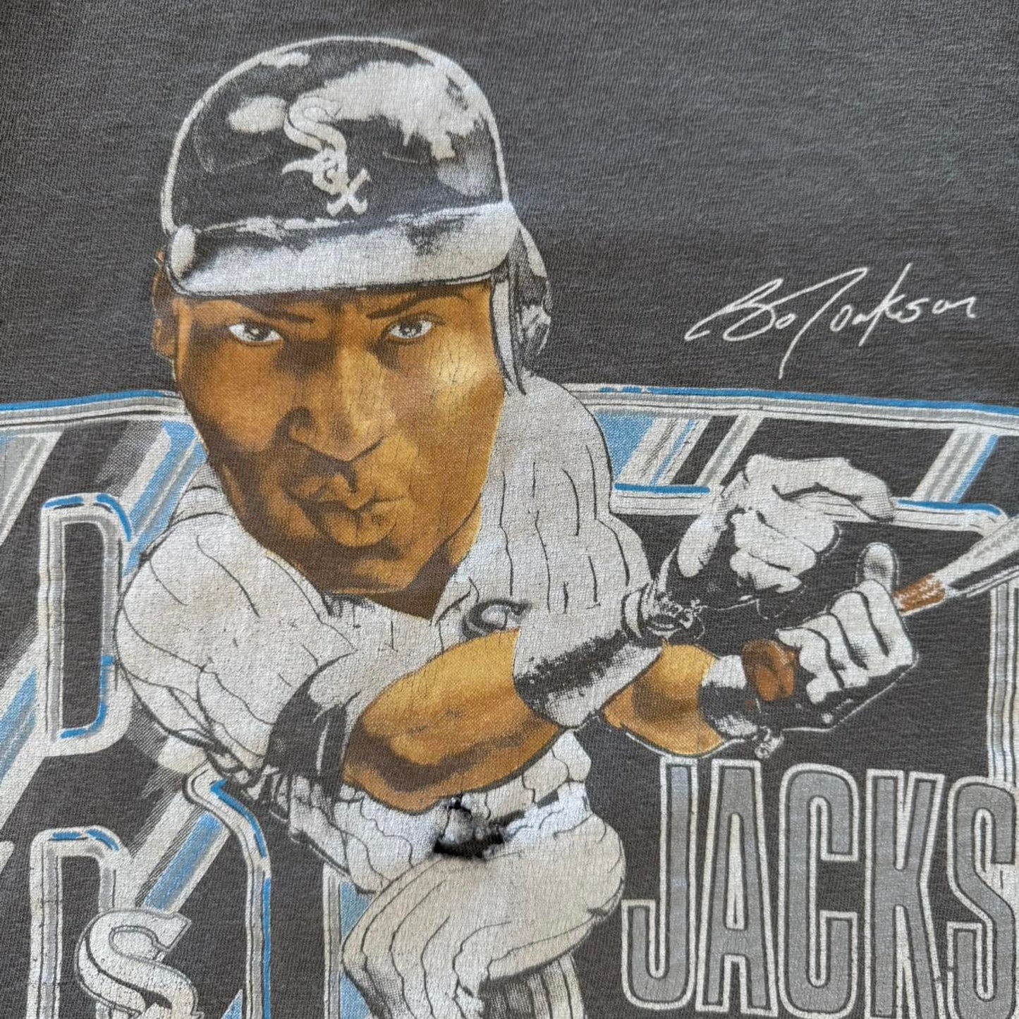Vintage 90s Faded Bo Jackson Baseball MLB T-Shirt - Large