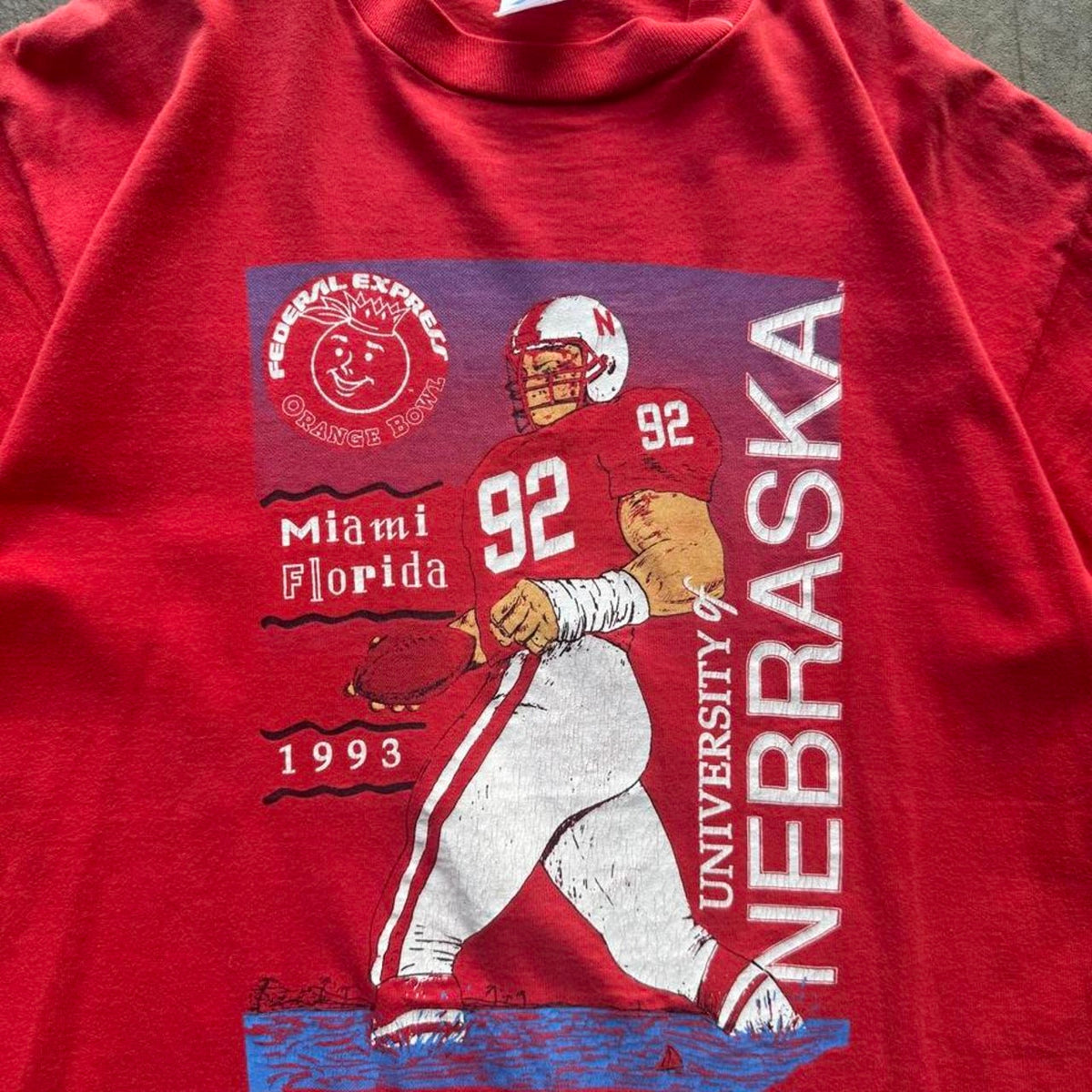 Vintage 1993 Nebraska Huskers FedEx Bowl T-Shirt - Large