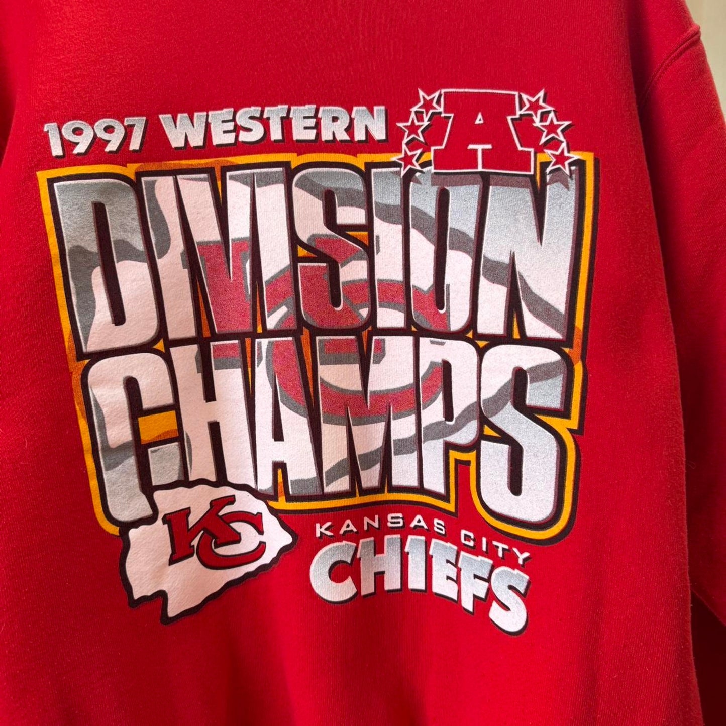 Vintage 90s Kansas City Chiefs Division Champs NFL Crewneck - Medium