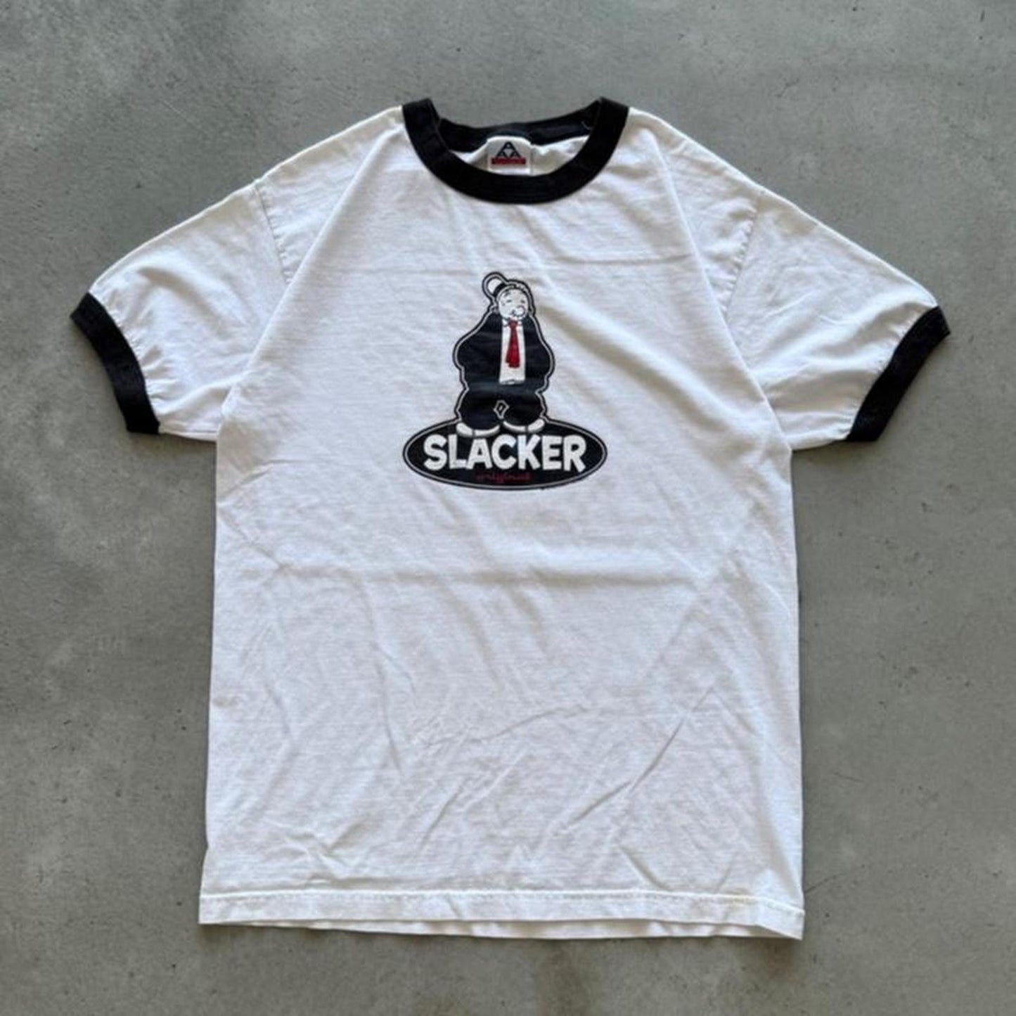 Vintage Y2K The Slacker Ringer Skate T-Shirt - Large