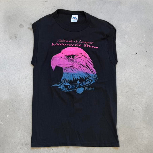Vintage 1991 Motorcycle Show Nebraska Eagle Biker Sleeveless T-Shirt - Large