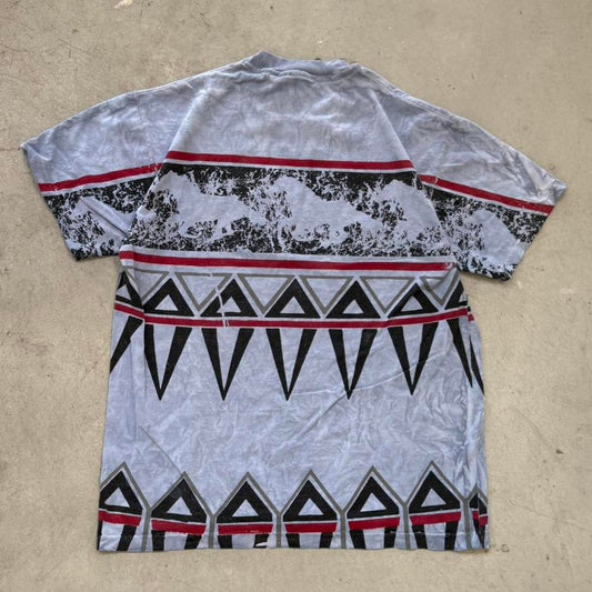 Vintage 90s Native American All Over Print T-Shirt - Large
