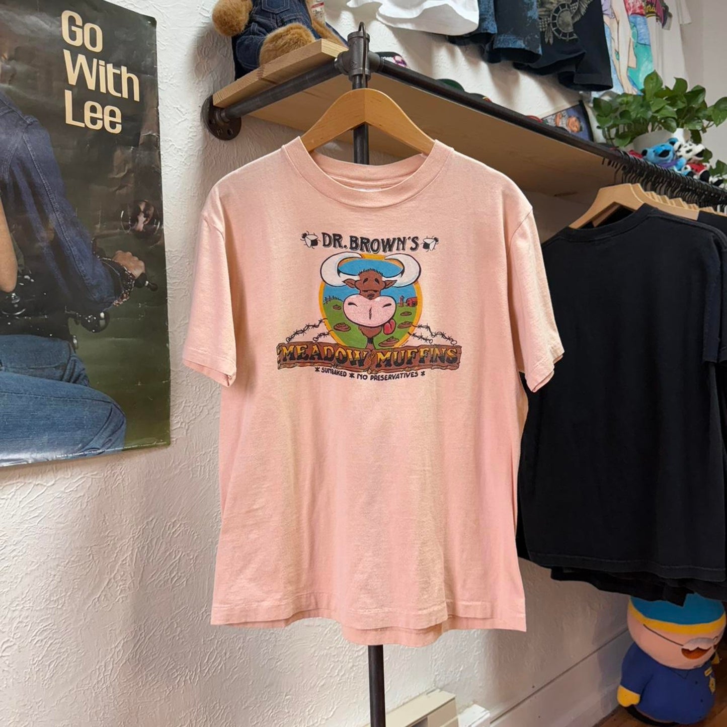 Vintage 90s Dr Browns Meadow Muffins Cow Pie Animal T-Shirt - Large