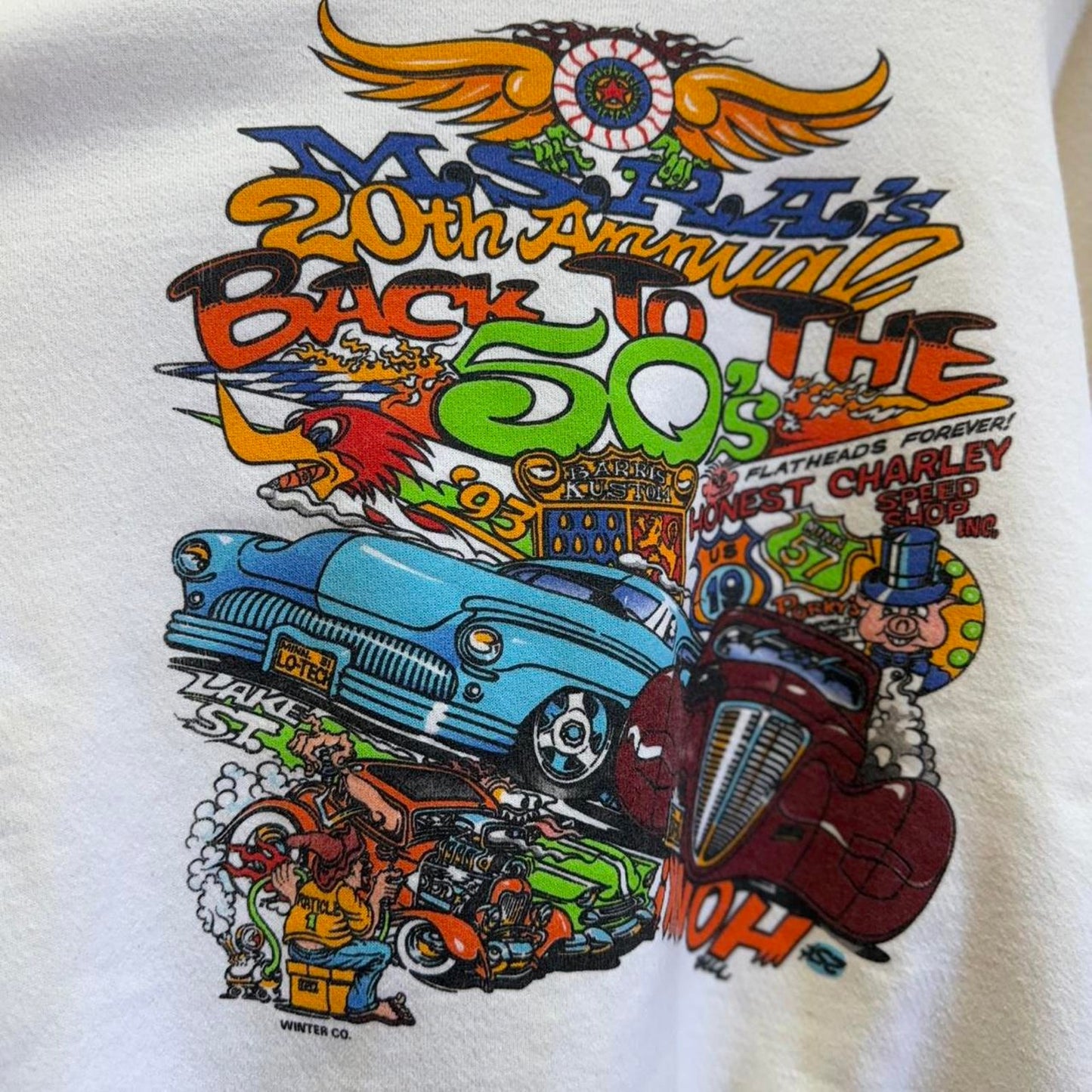 Vintage 90s Hot Rod Racing NASCAR Race Car Crewneck
