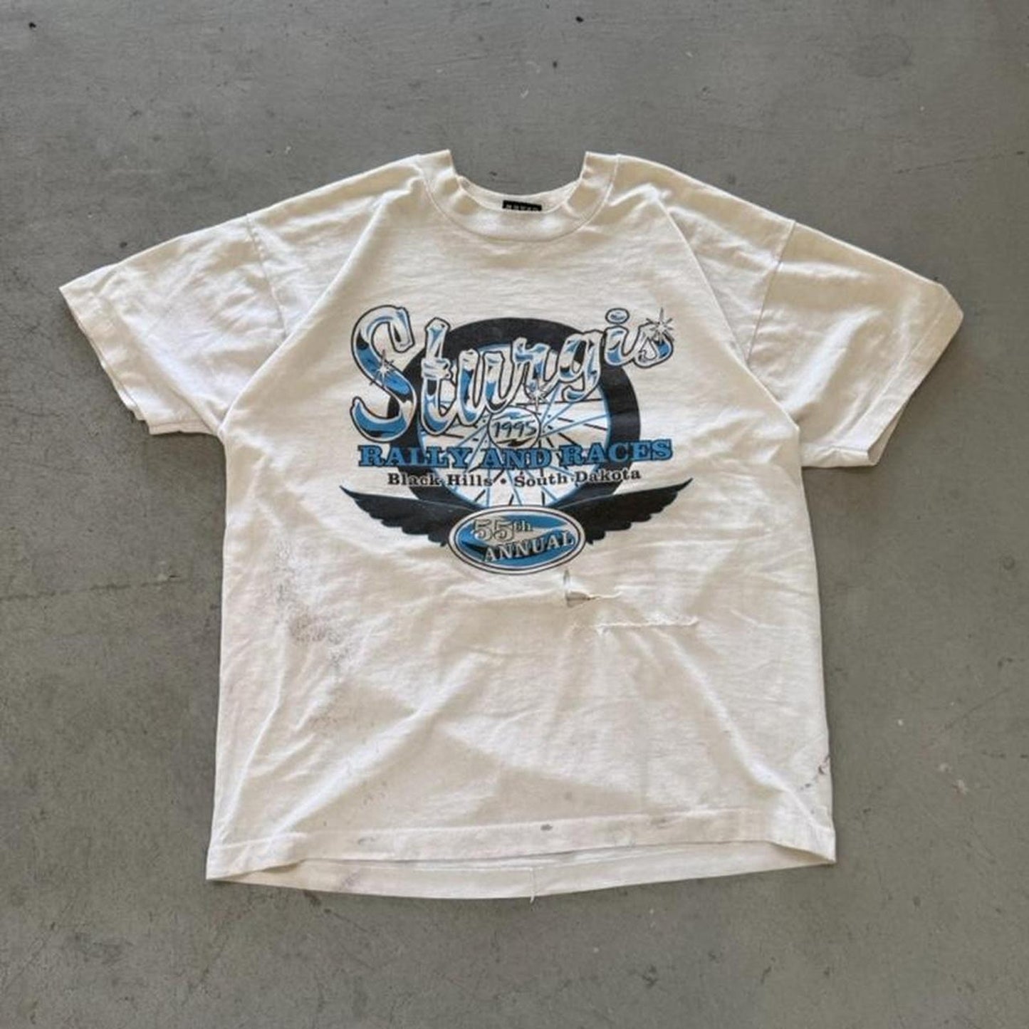 Vintage 90s Sturgis Rally and Races Biker T-Shirt - Large