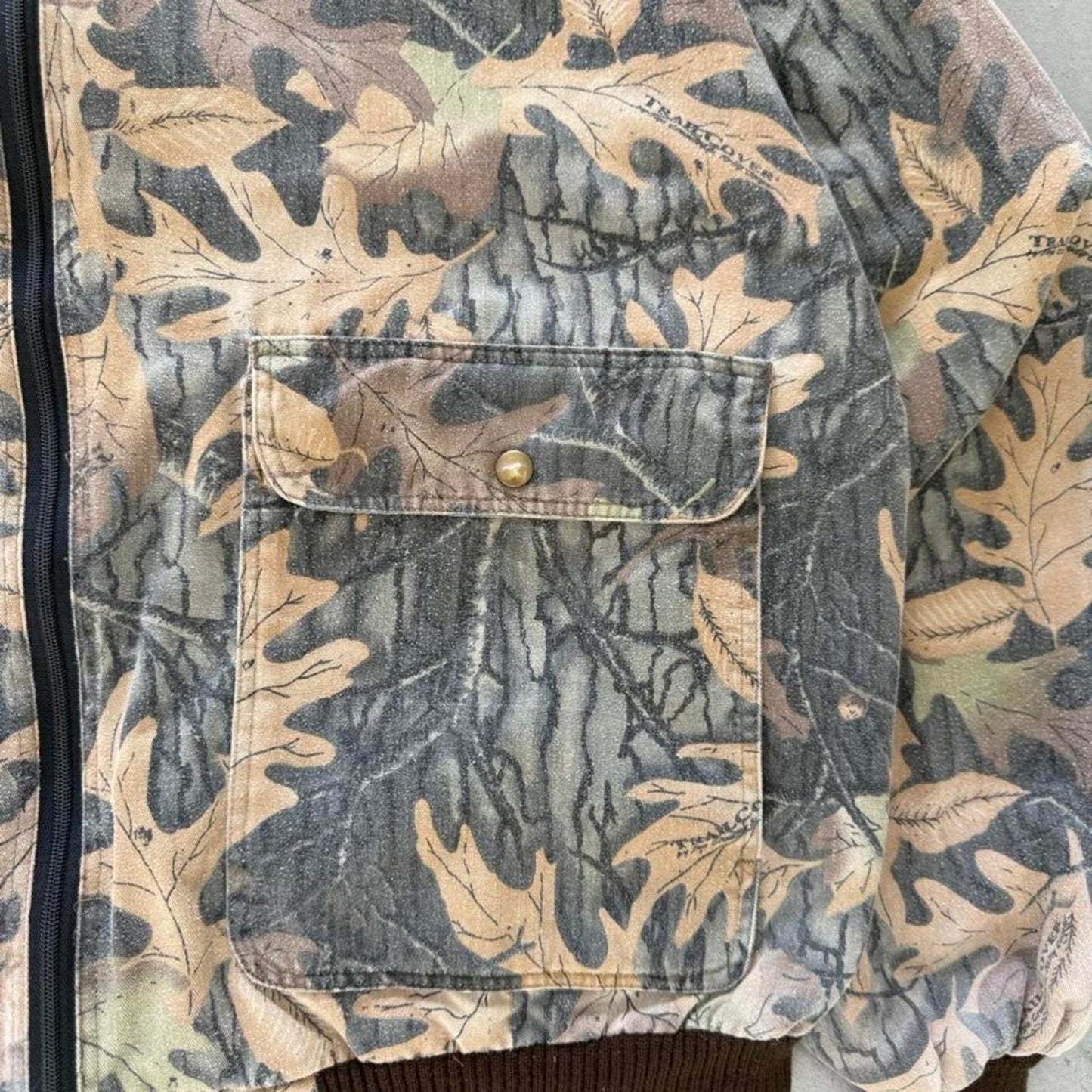 Vintage 90s Camo Camouflage Zip Up Jacket - Large