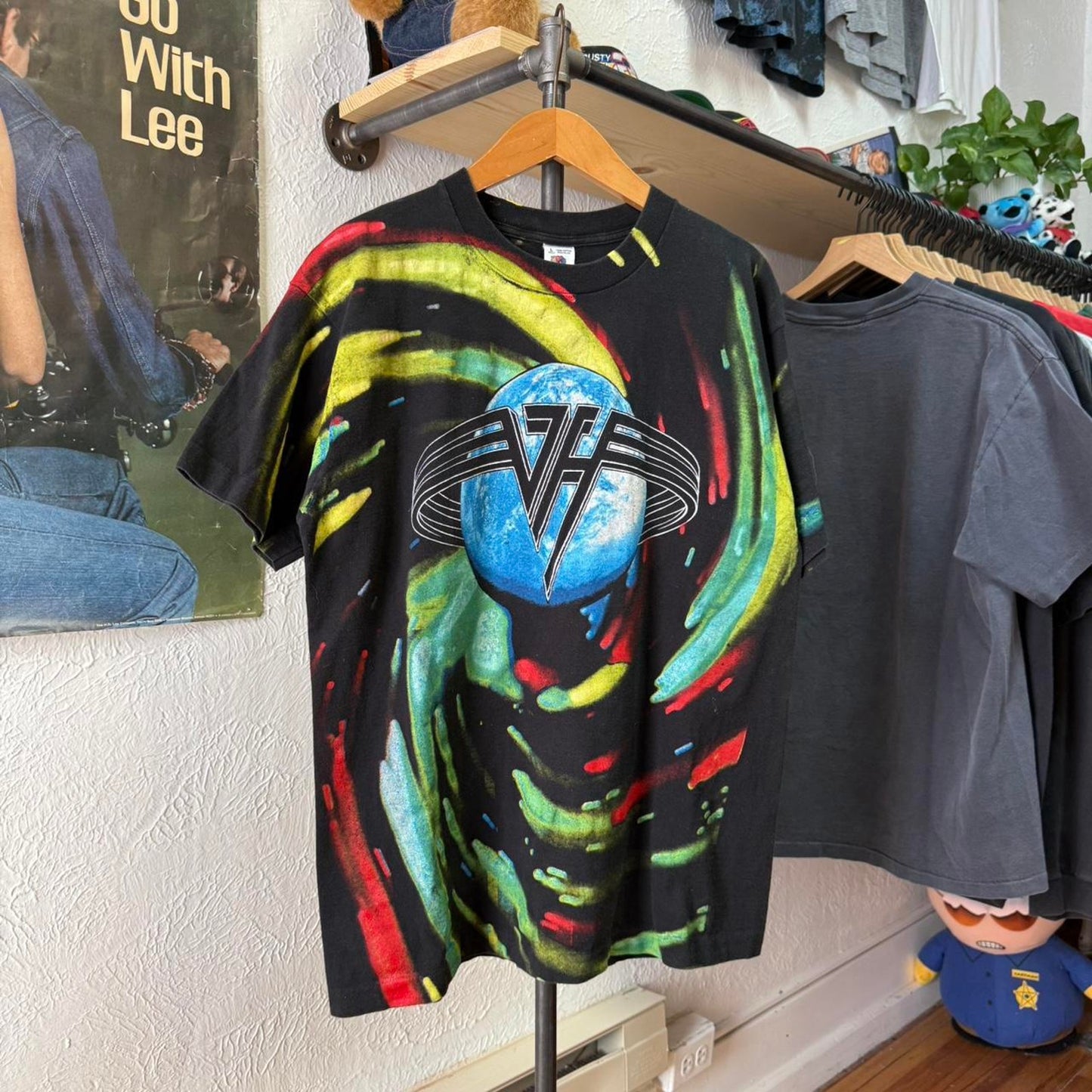 Vintage 90s Van Halen Live All Over Print Band T-Shirt - Large