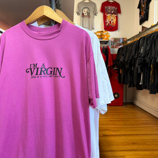 Vintage I’m a Virgin Old Shirt Text T-Shirt