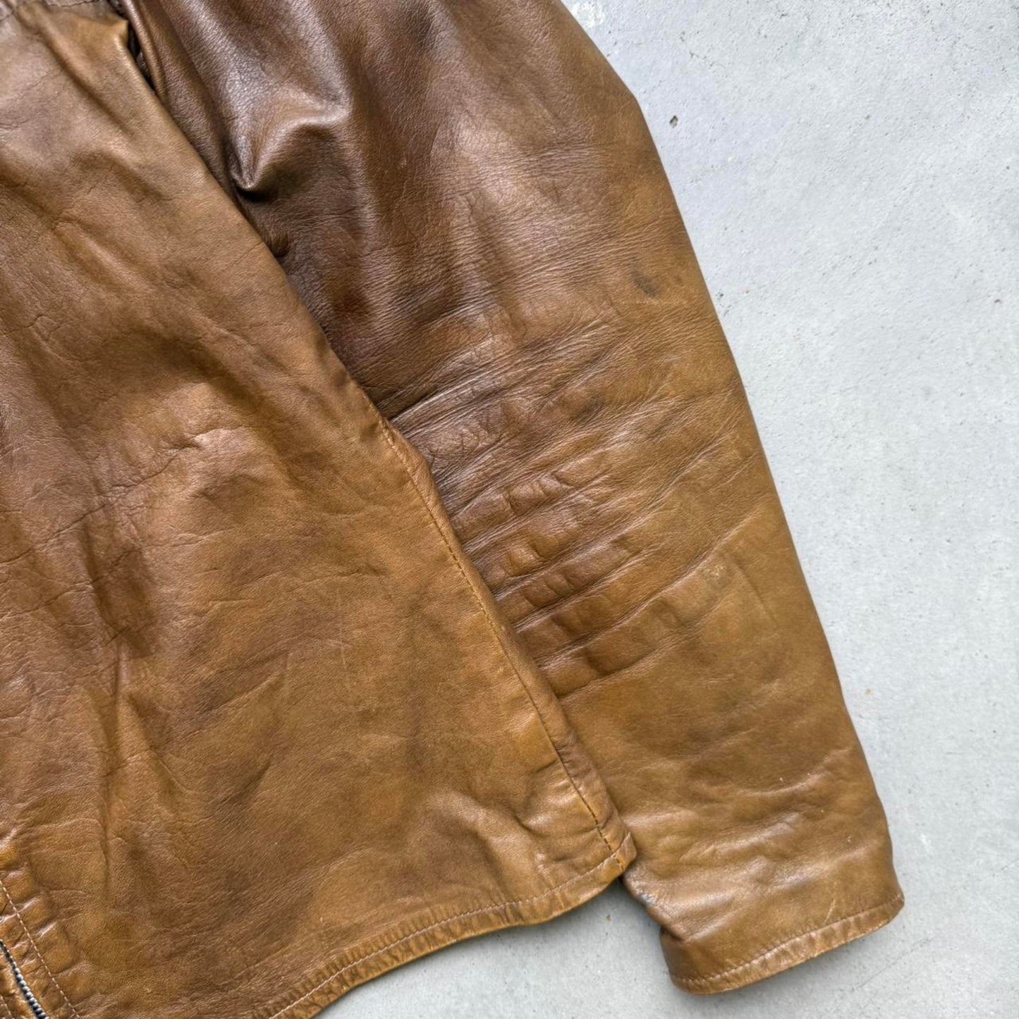 Vintage 70s Harley Davidson Motorcycles Leather Zip Up Jacket - Medium