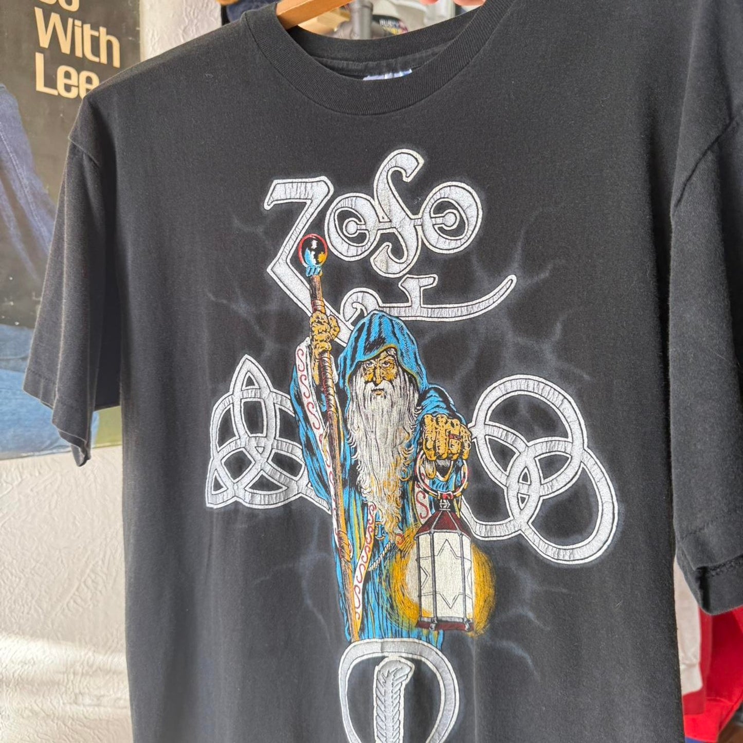 Vintage 90s Led Zeppelin Zofo Wizard Band Music T-Shirt - Large
