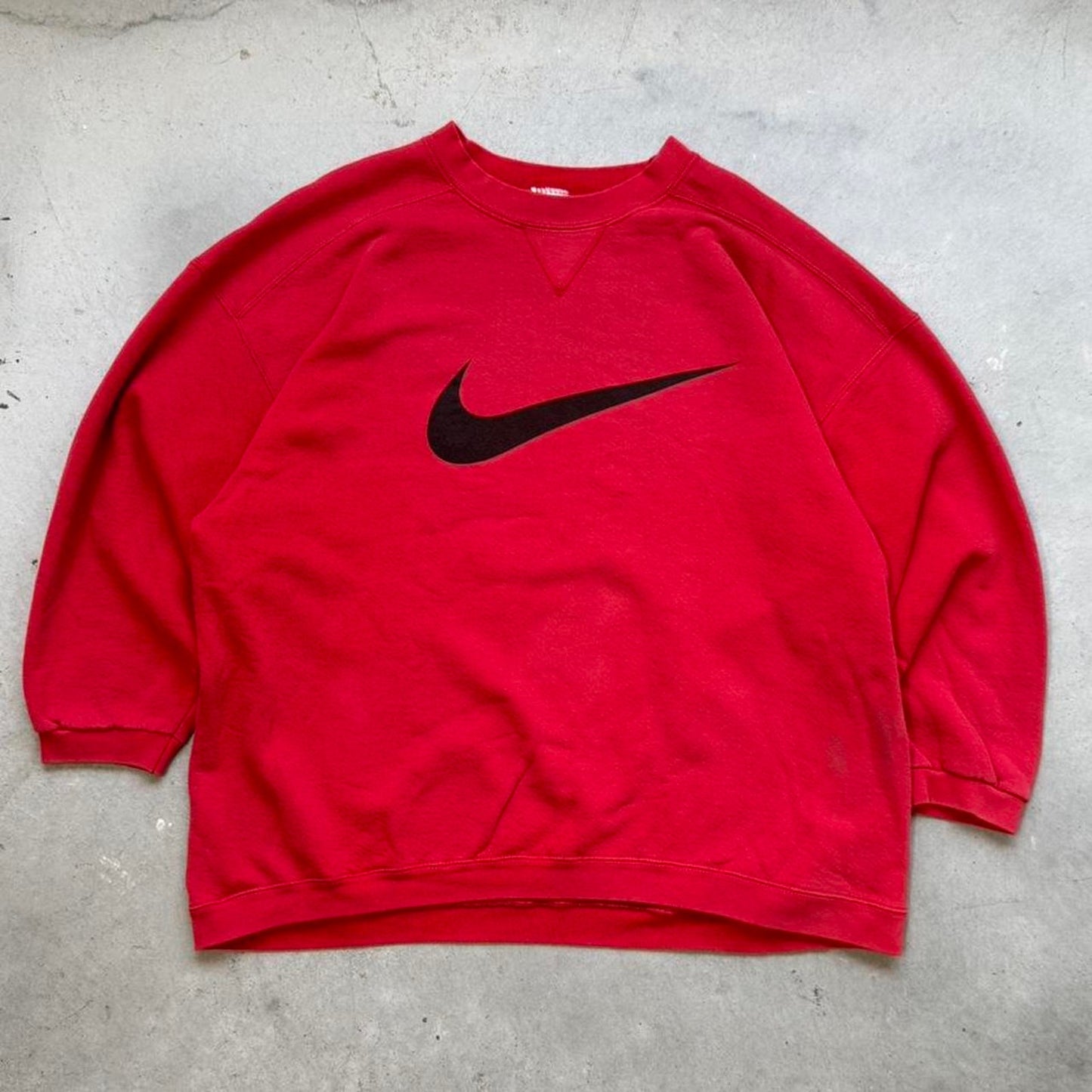 Vintage 90s Nike Center Swoosh Logo Check Crewneck - Large