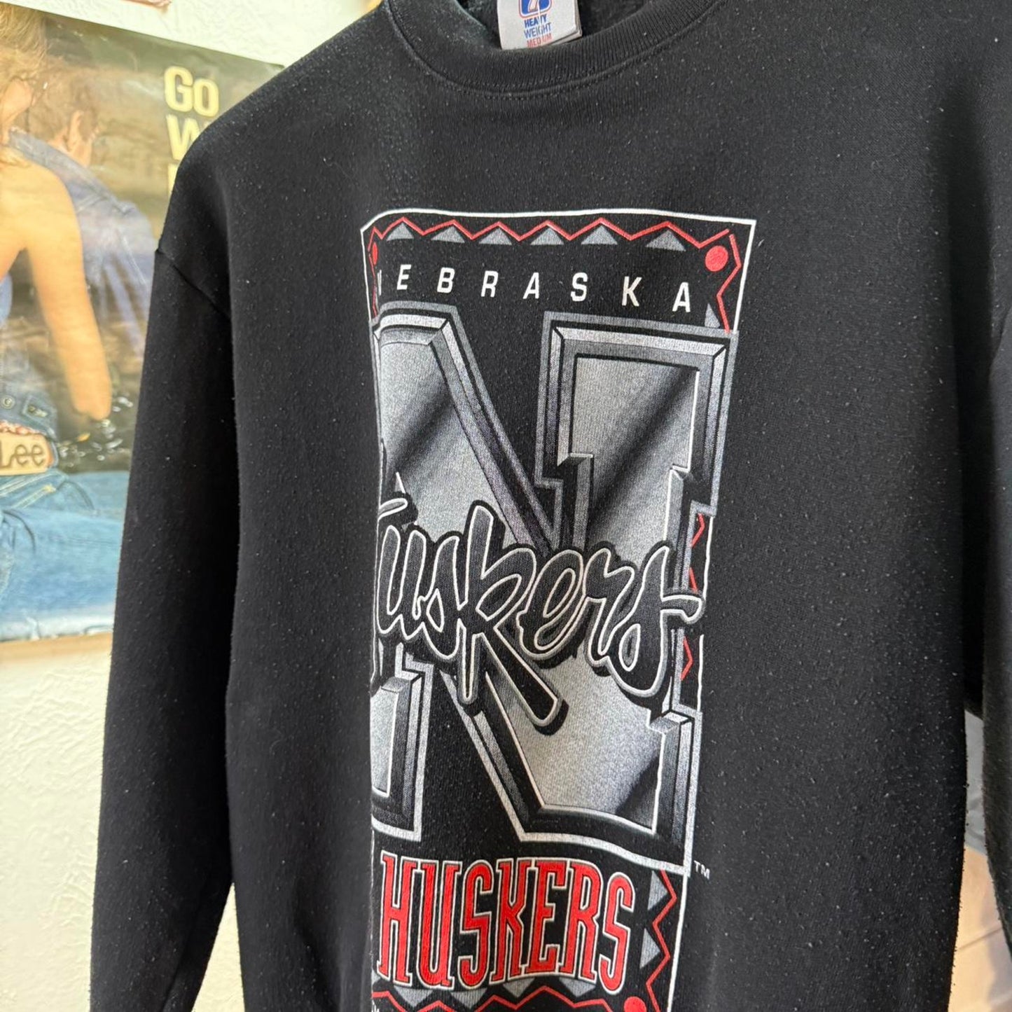 Vintage 90s Nebraska Huskers Football Crewneck - Medium