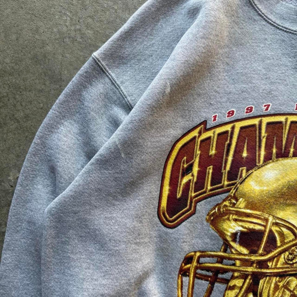 Vintage 90s Nebraska Husker Champions Gold Helmet Crewneck - Large