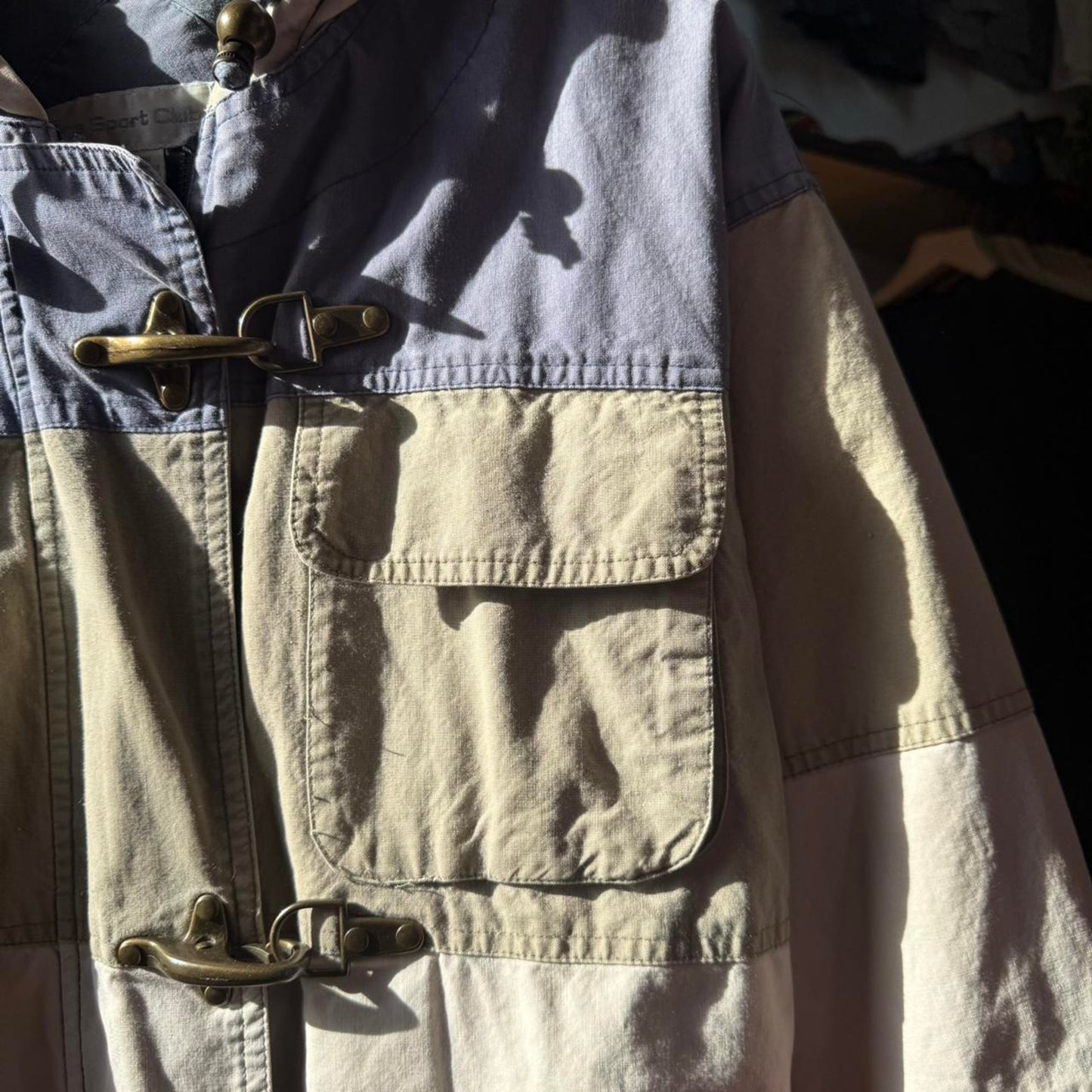 Vintage 90s Paris Sport Club Striped Fireman’s Clasp Jacket - Small