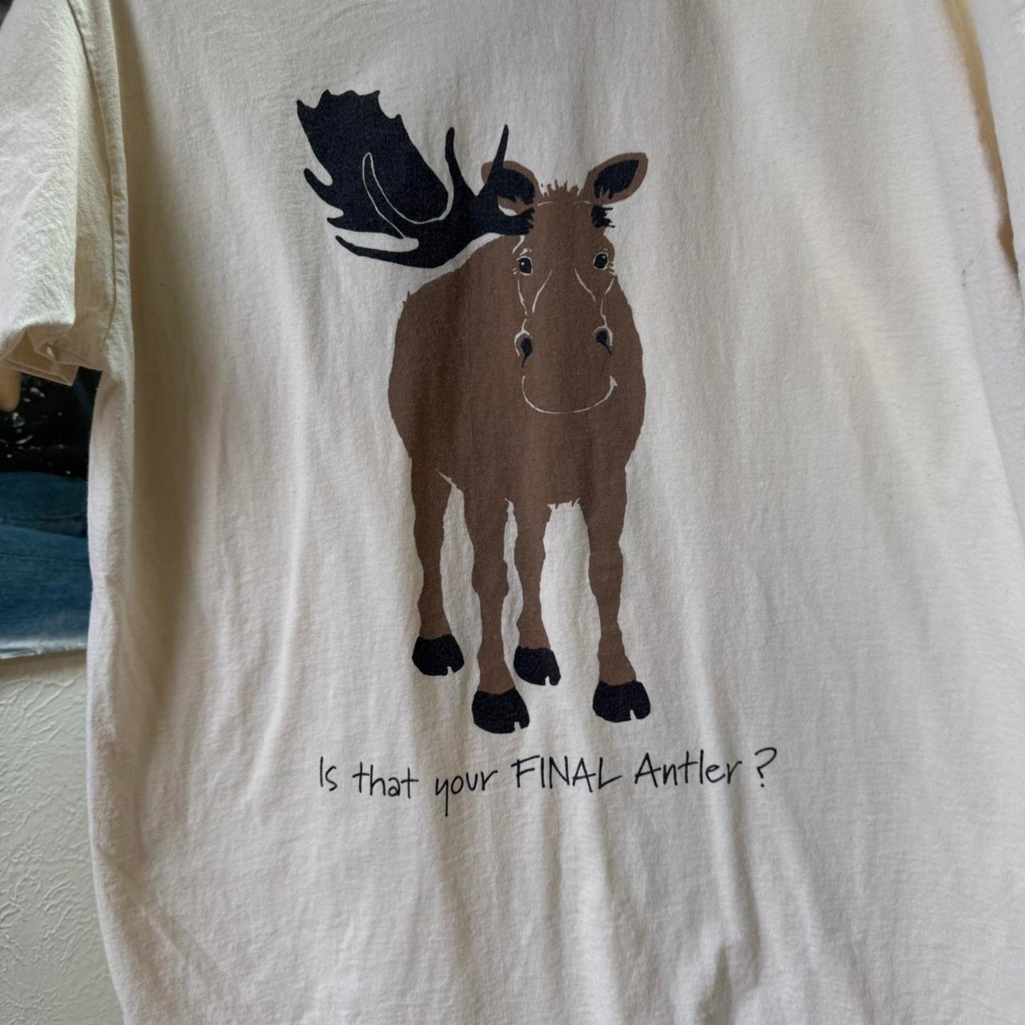 Vintage 90s Is That Your Final Antler Cartoon Funny T-Shirt - X-Large
