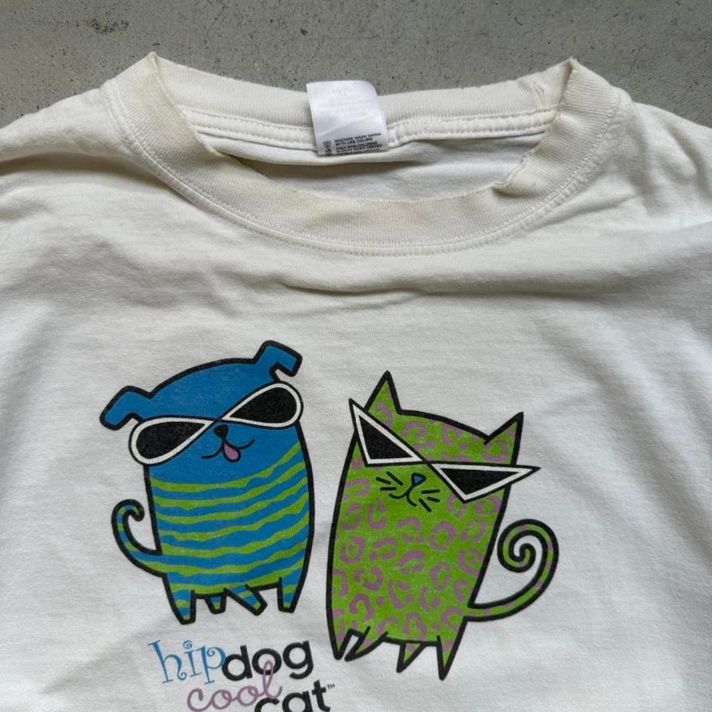 Vintage Y2K Hip Dog Cool Cat Long Sleeve T-Shirt - X-Large